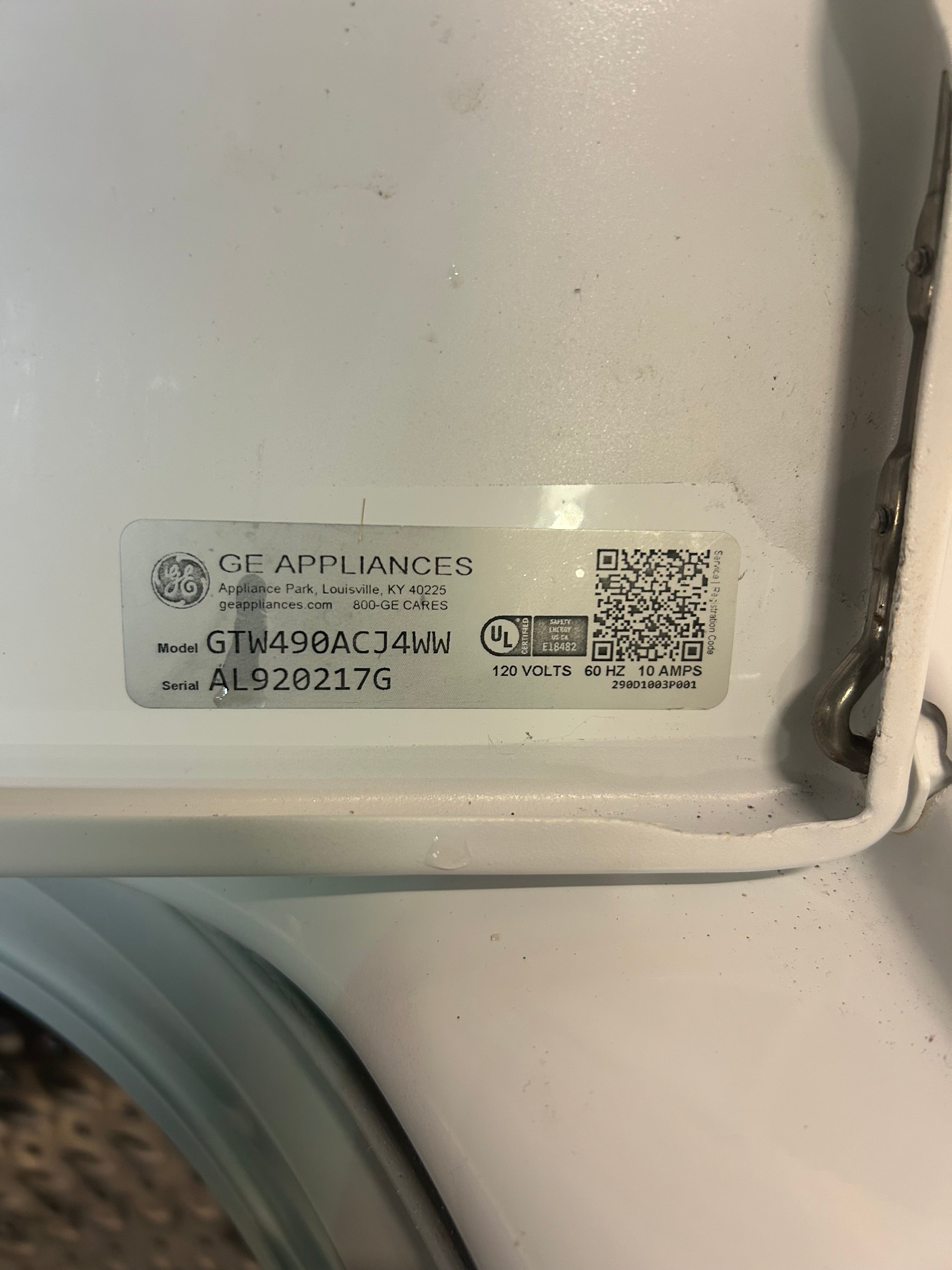 GE White Top Load Set