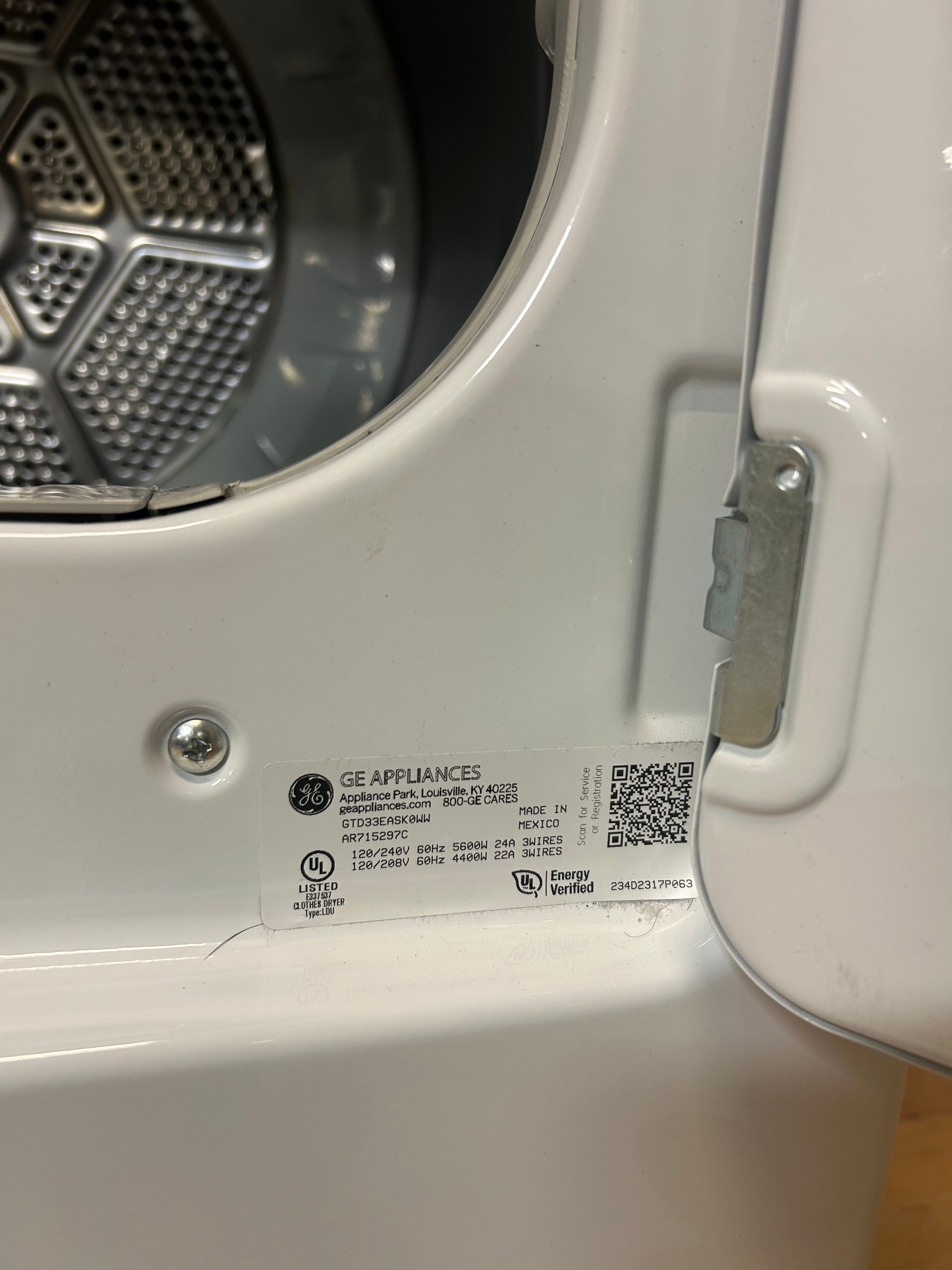 GE White Top Load Set