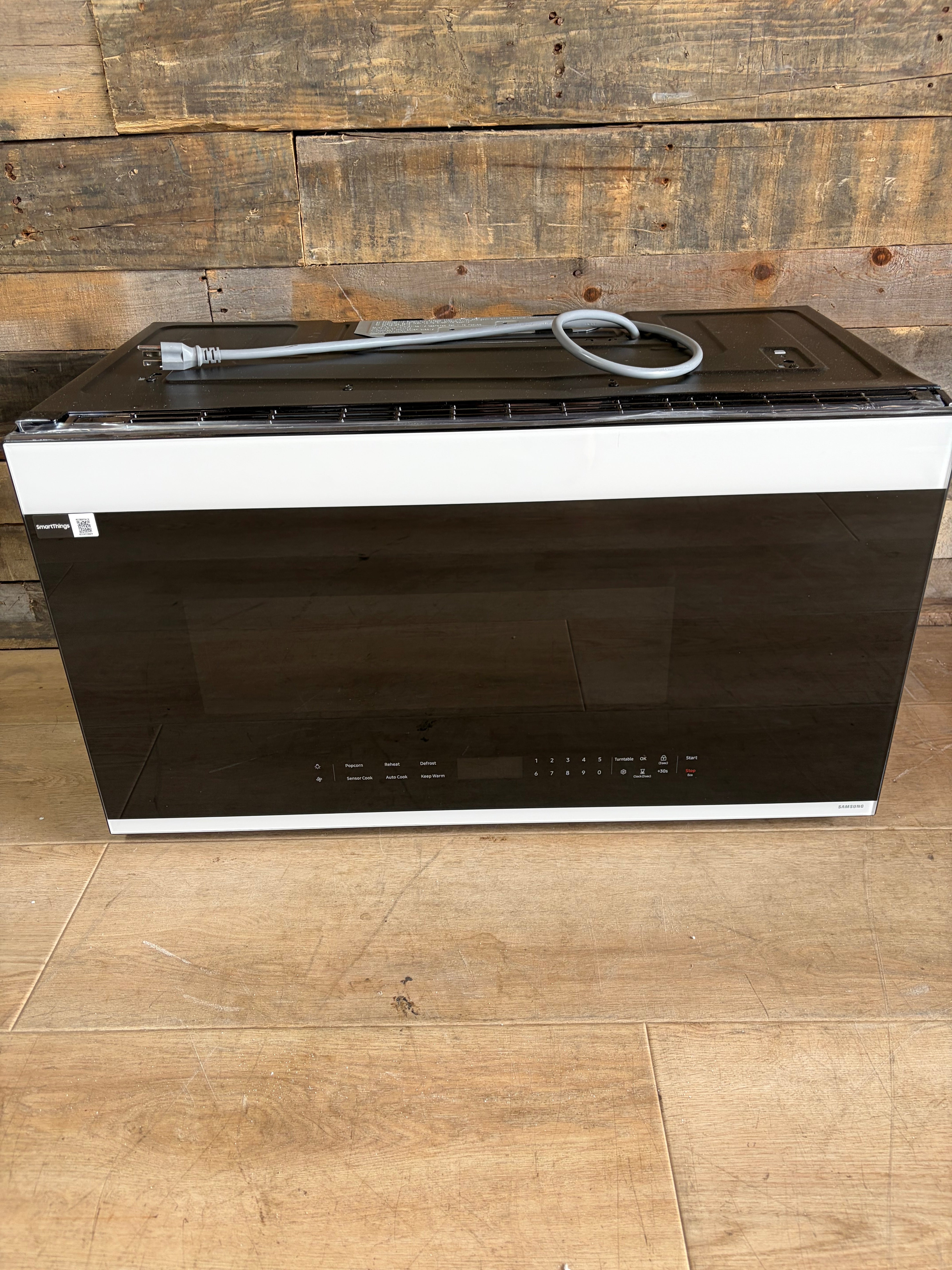 Samsung Bespoke White Glass 2.1 Cu Ft Smart OTR Microwave