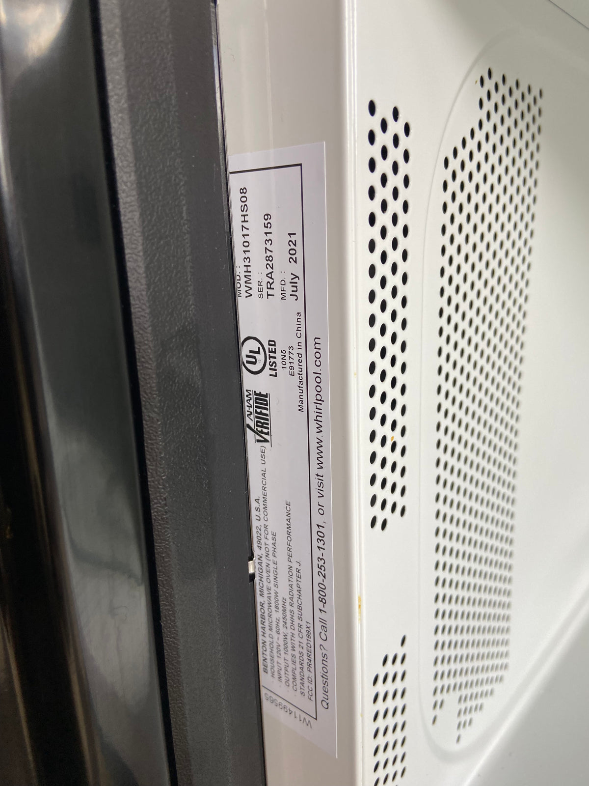 Whirlpool Stainless Steel Over The Range Microwave