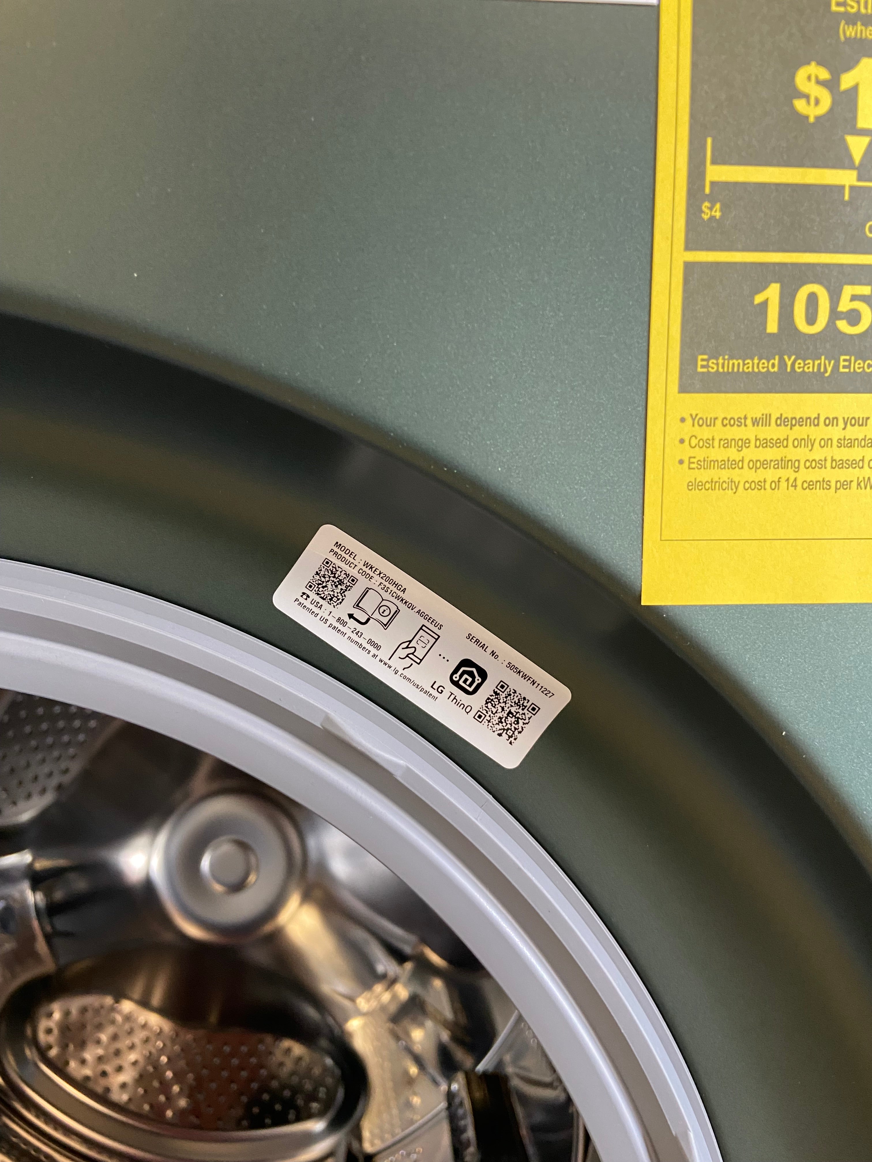 Single Unit Front Load LG WashTower™ with Center Control™ 4.5 cu. ft. Washer and 7.4 cu. ft. Electric Dryer