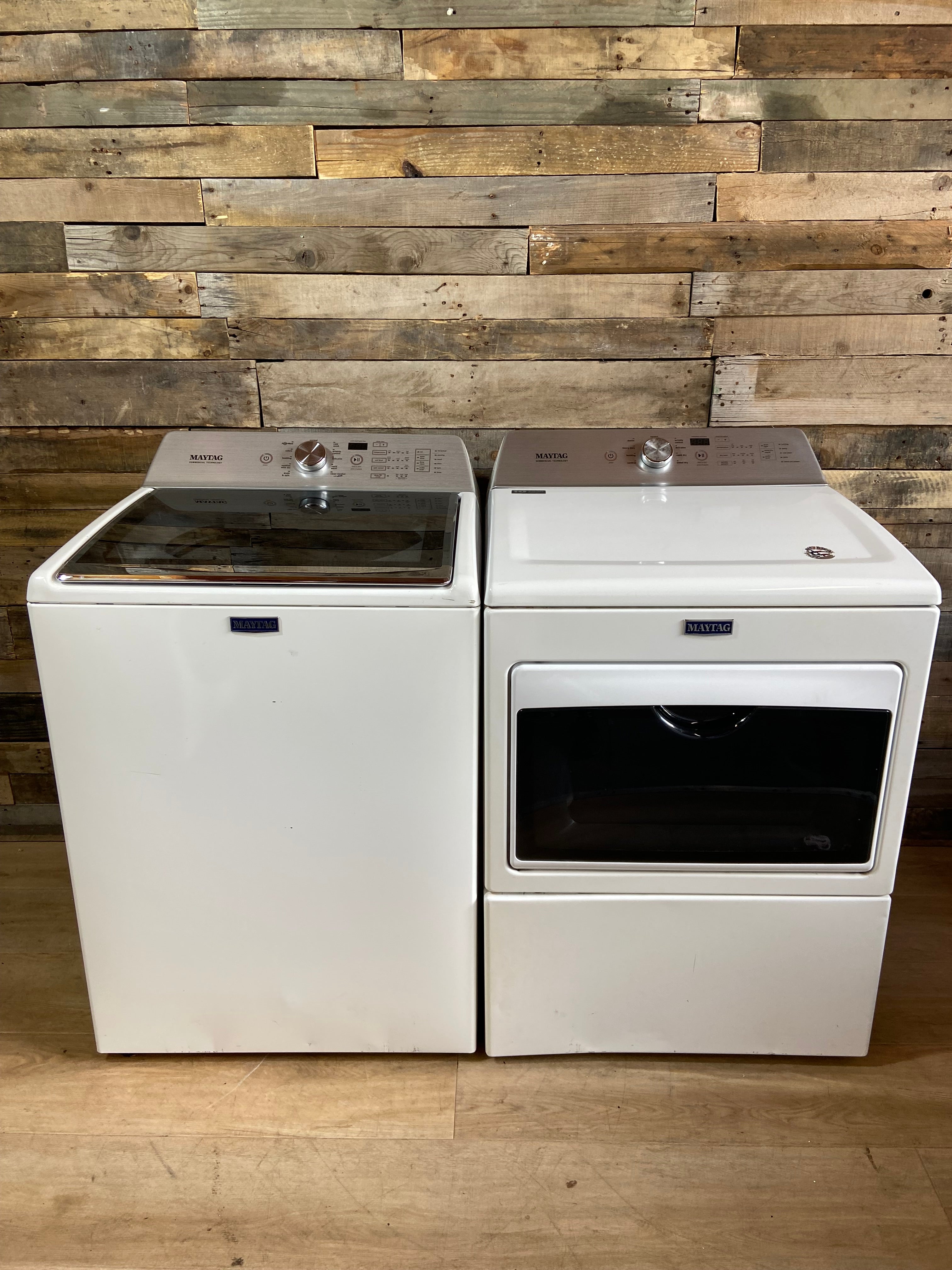 Maytag Top Load Glass Lid Washer & Dryer Set