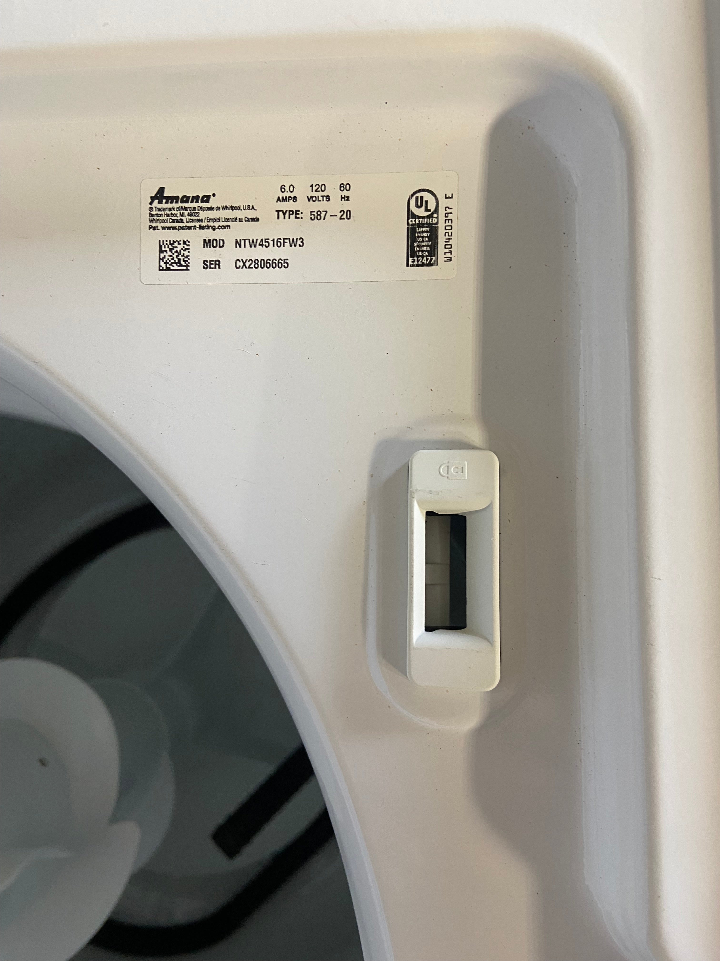 Amana White Top Load Set