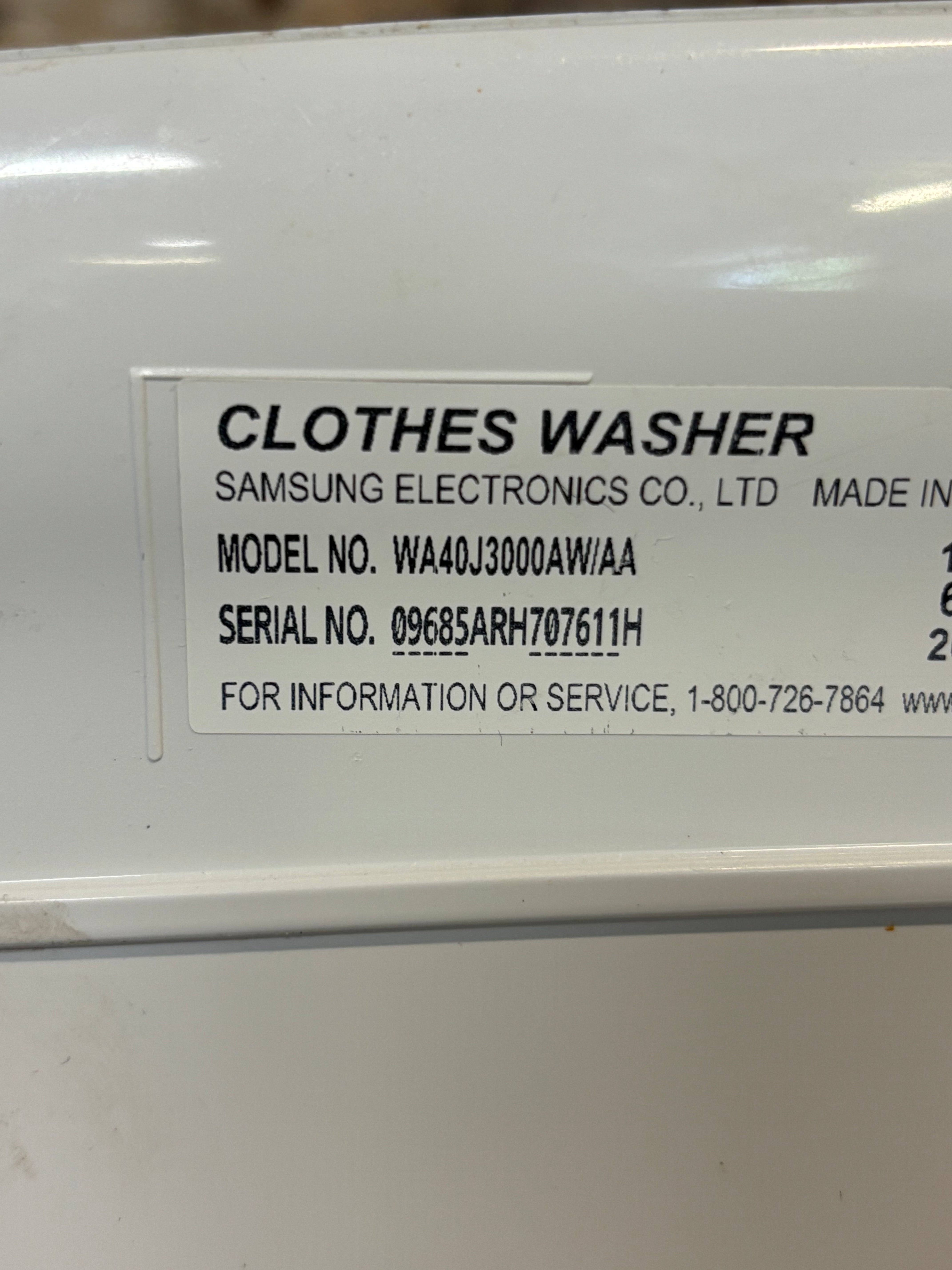 Samsung White Top Load Set