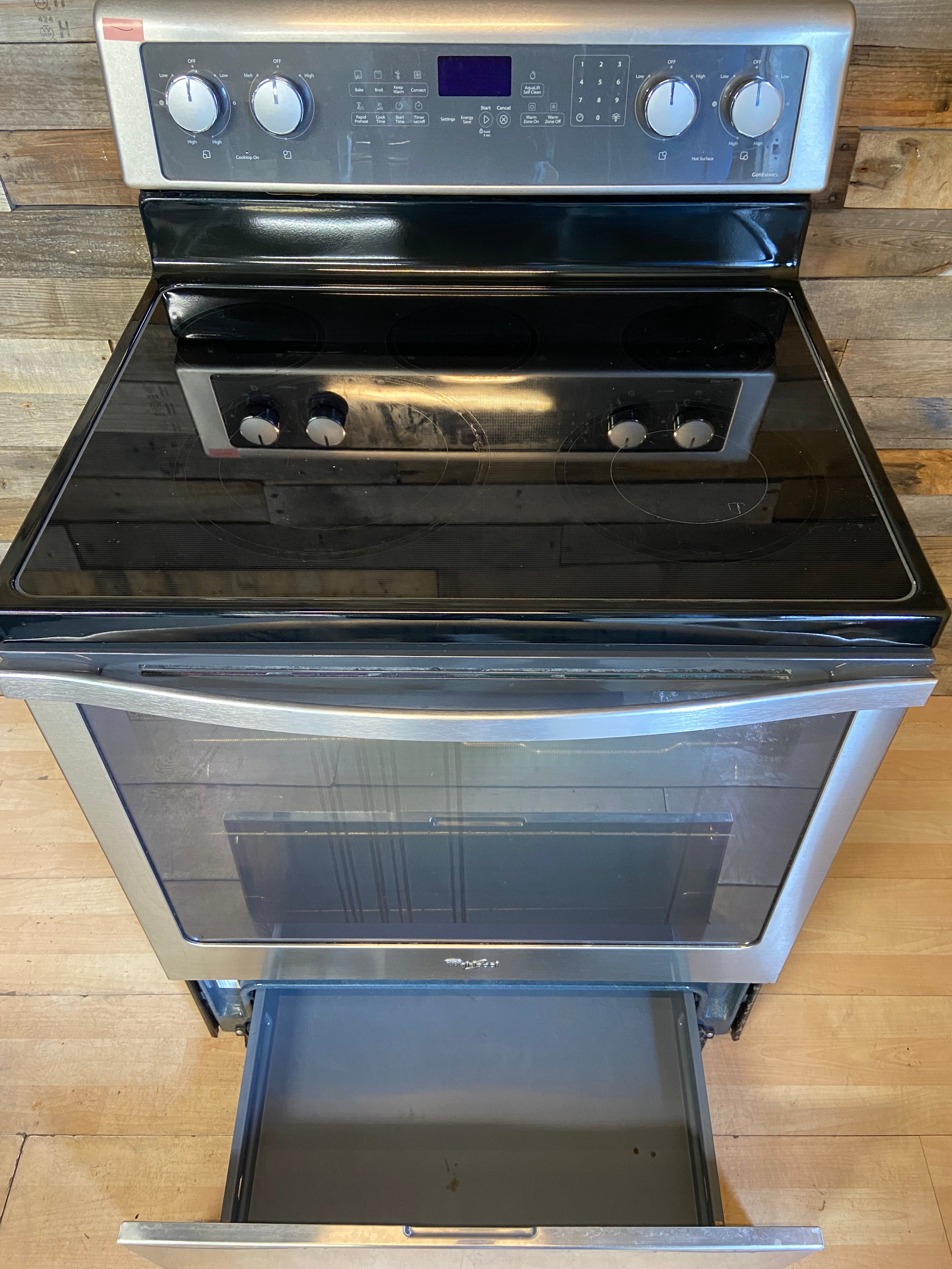 Whirlpool Stainless Glass Top Convection Range