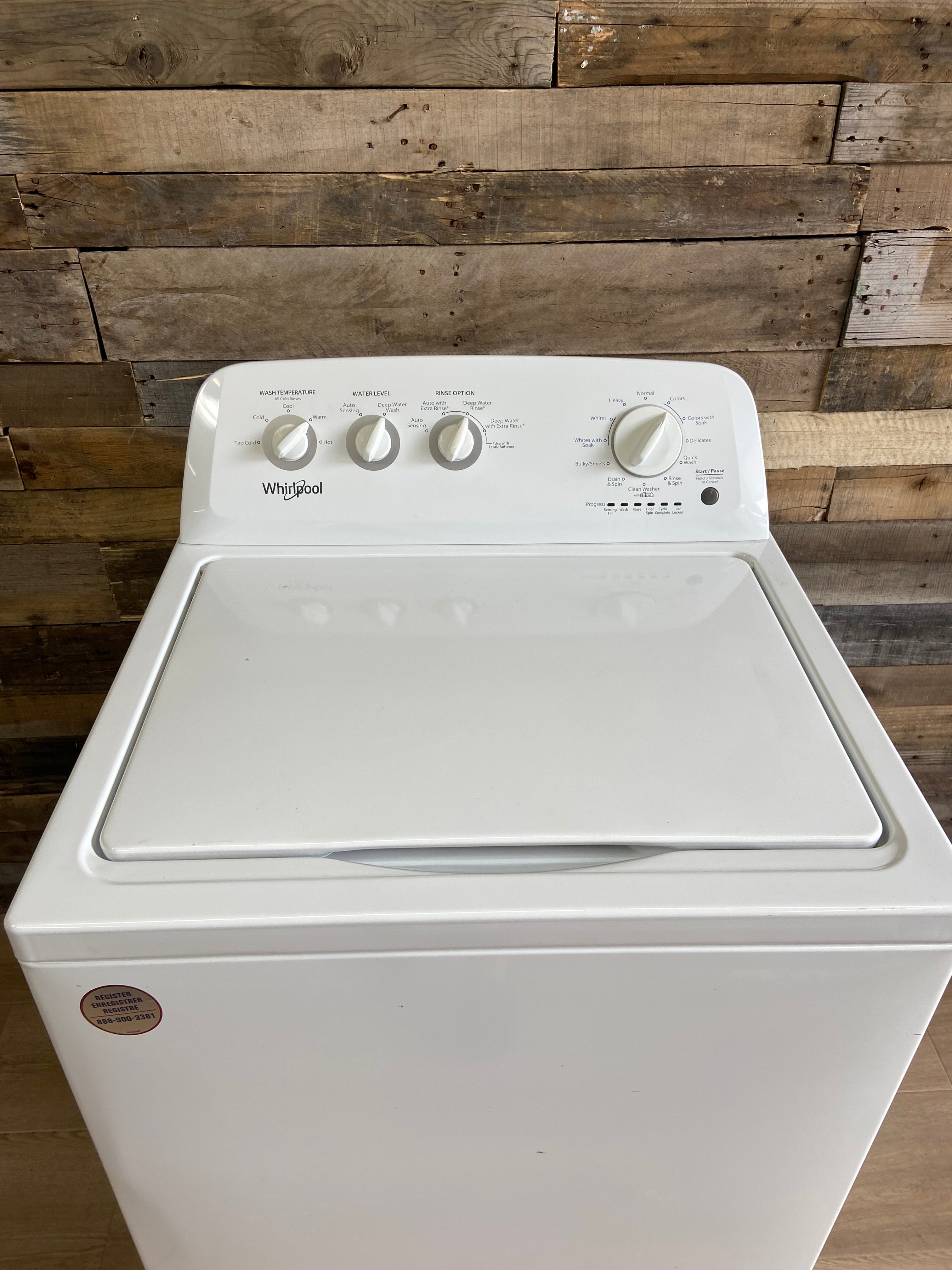 Whirlpool White Panel Top Load Washer
