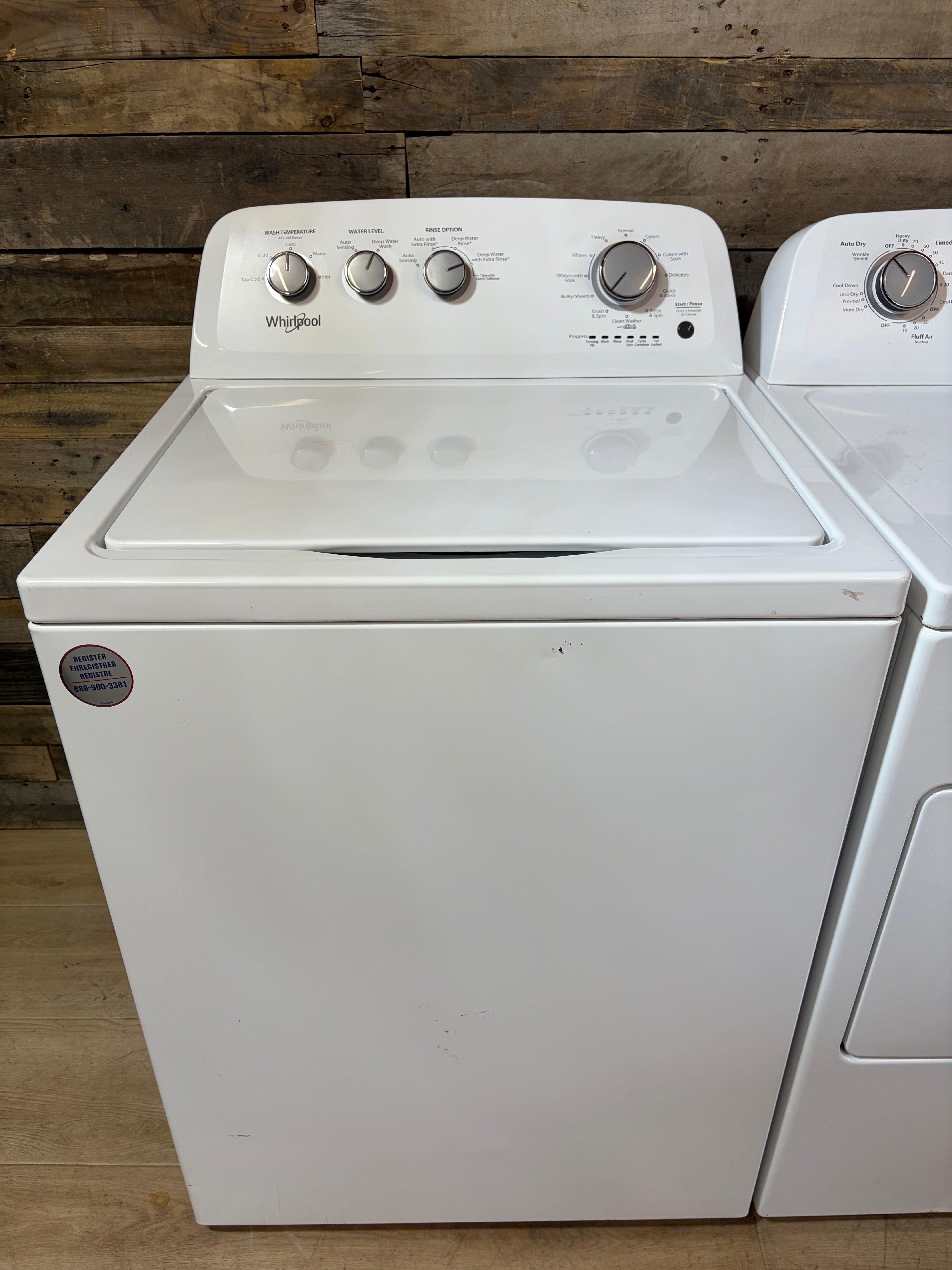 Whirlpool White Large Capacity Top Load Set
