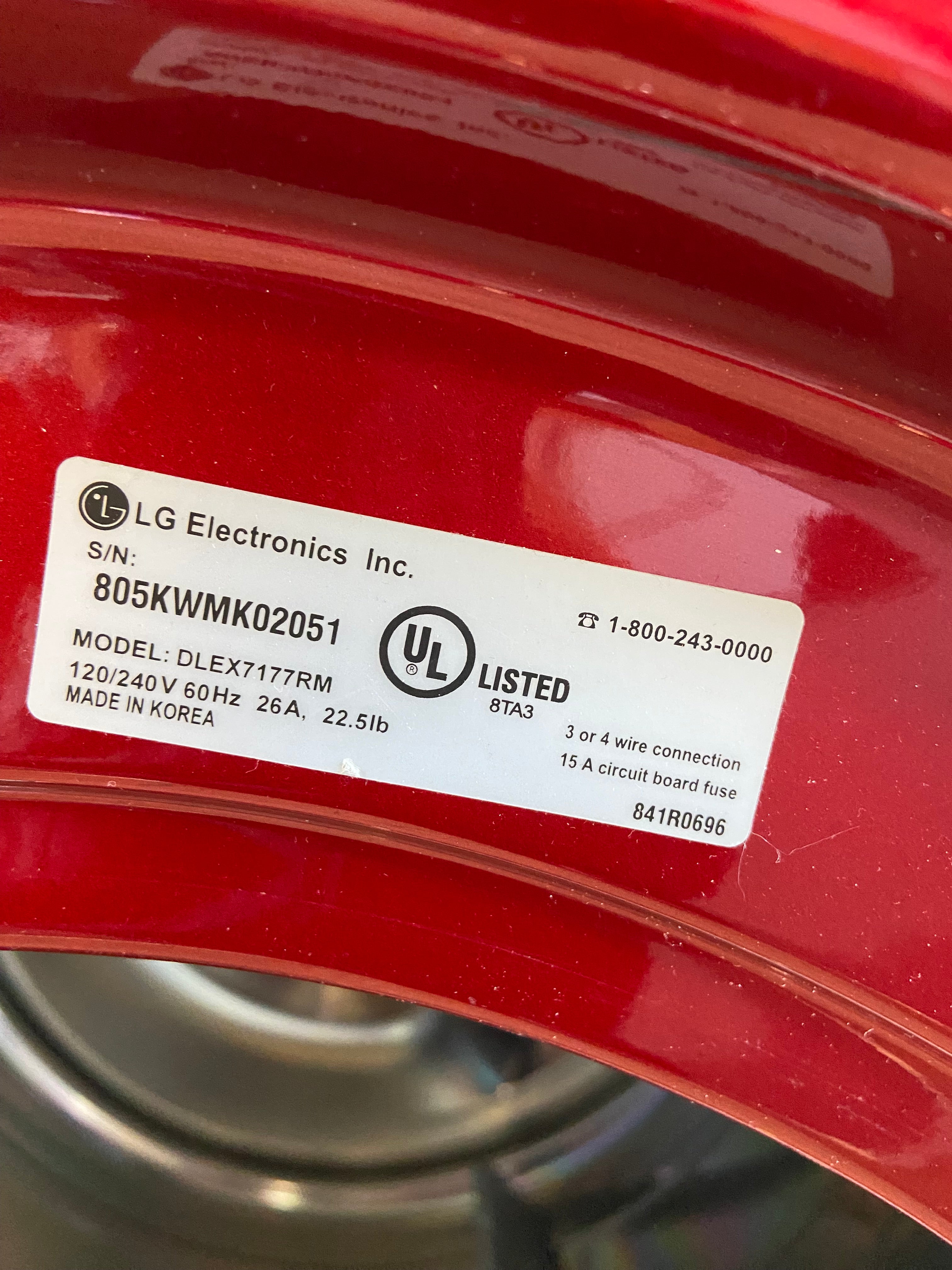 LG Red Front Load Washer Dryer Set