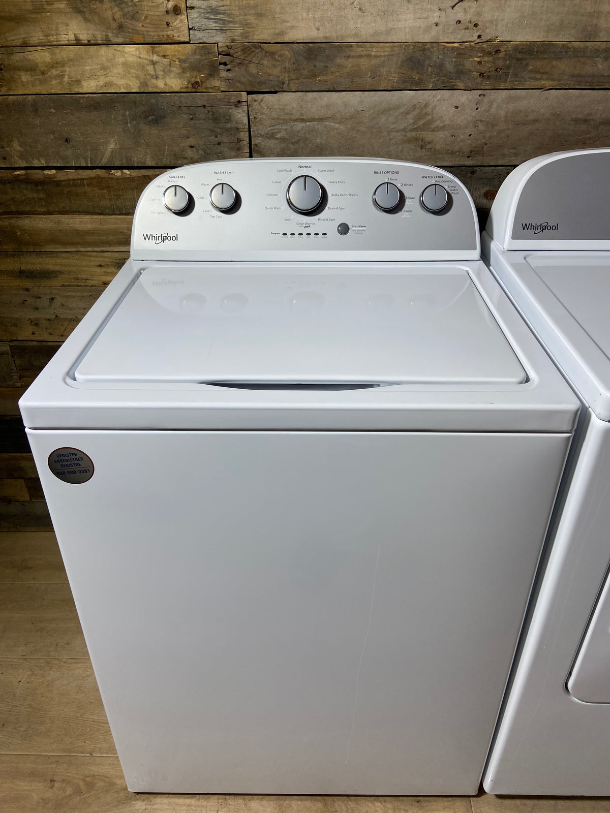 Whirlpool Top Load Grey Panel Washer & Dryer Set