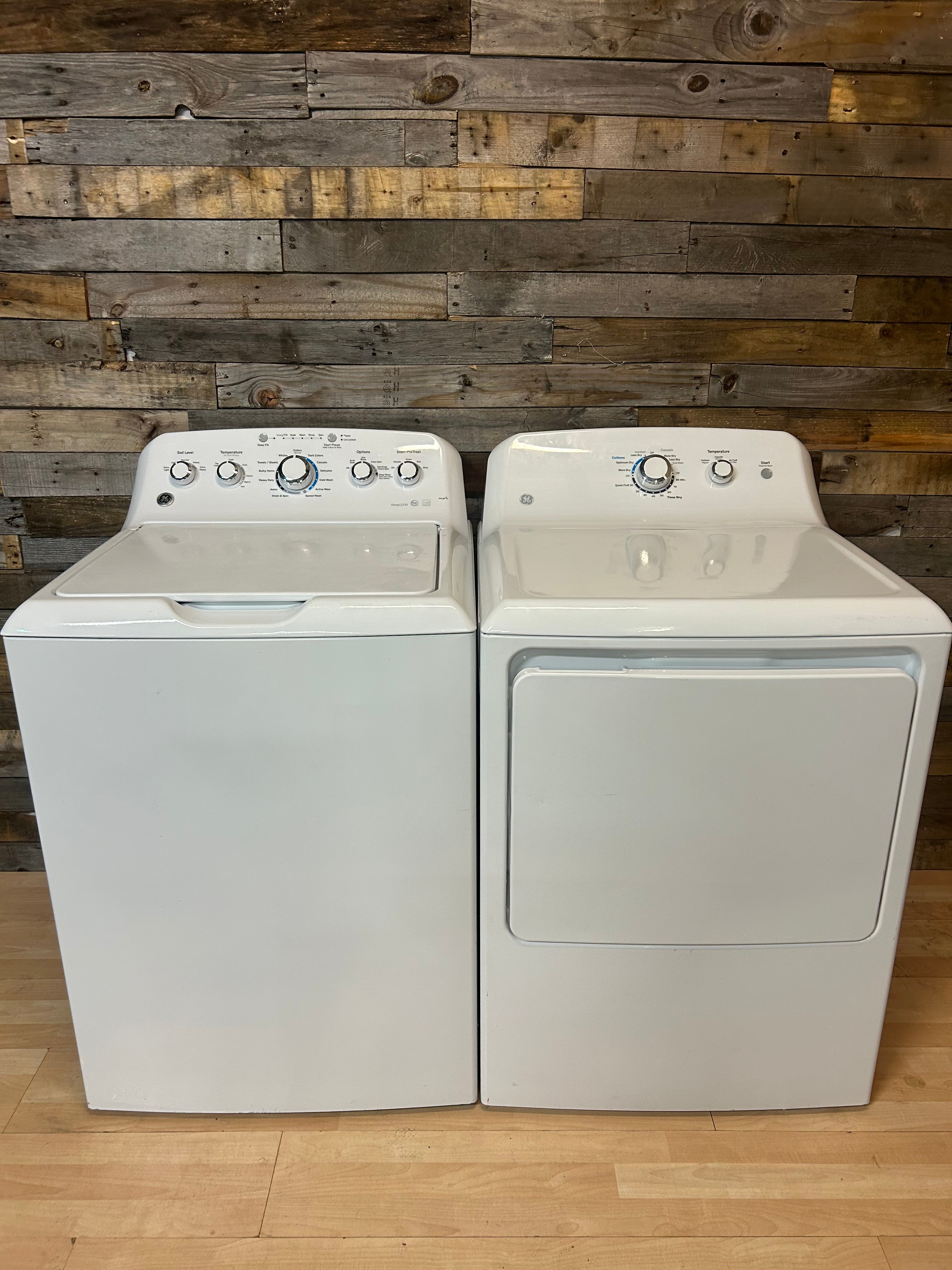 GE White Top Load Set
