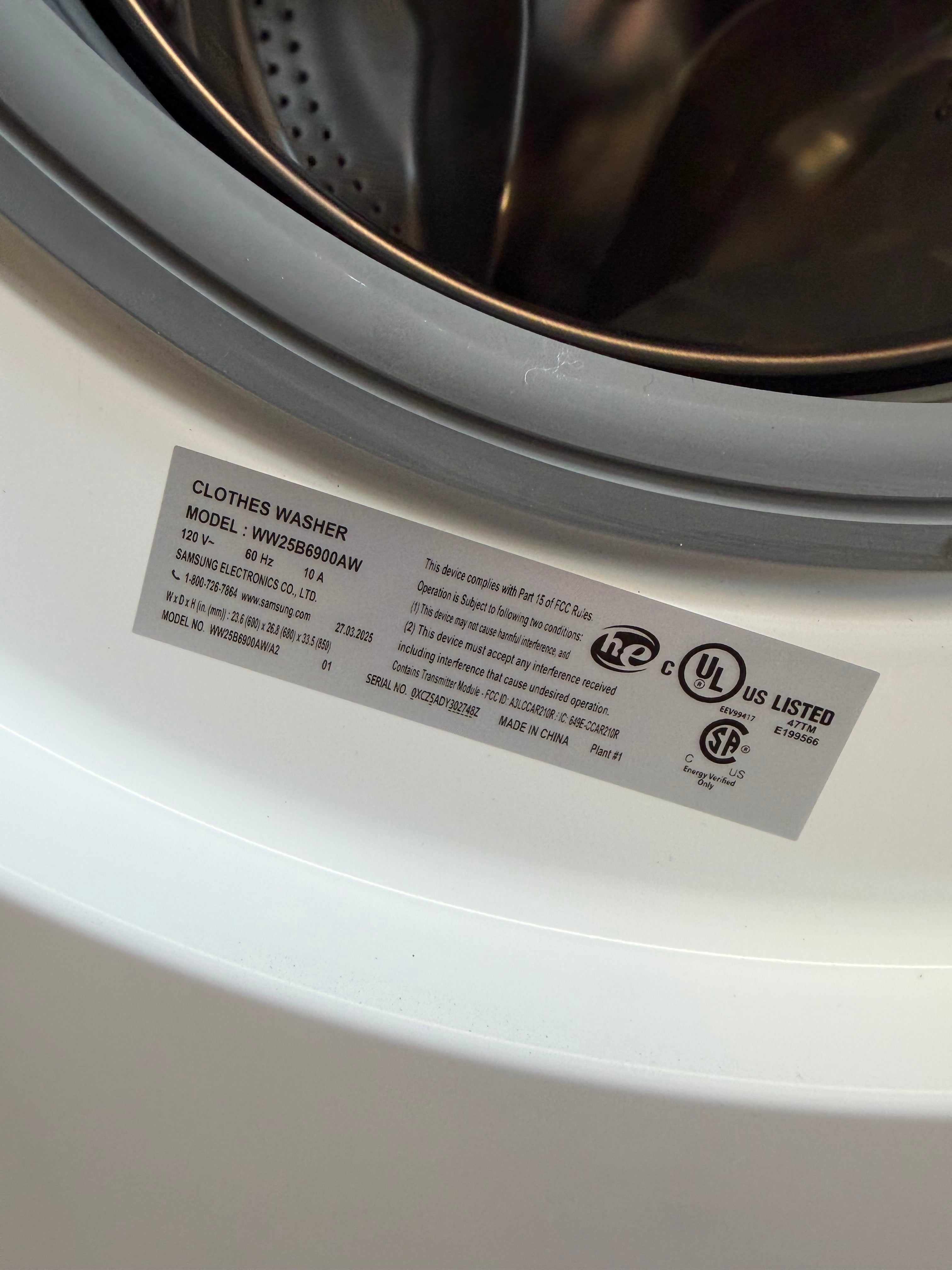 2.5 cu. ft. Compact Front Load Washer and Ventless Heat Pump Dryer with AI Smart Dial and Super Speed Wash in White