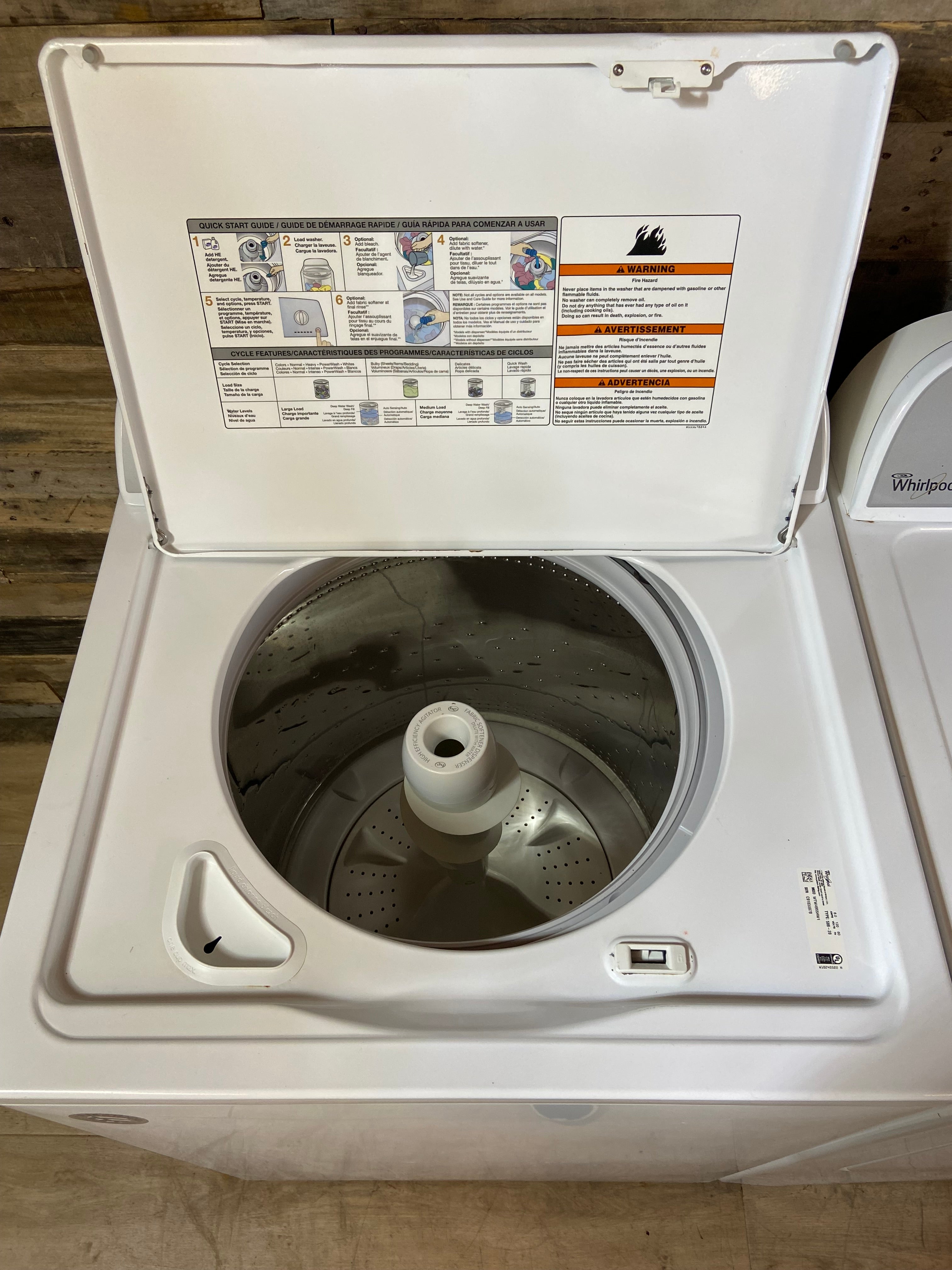 Whirlpool Large Capacity Top Load Washer & Dryer Set