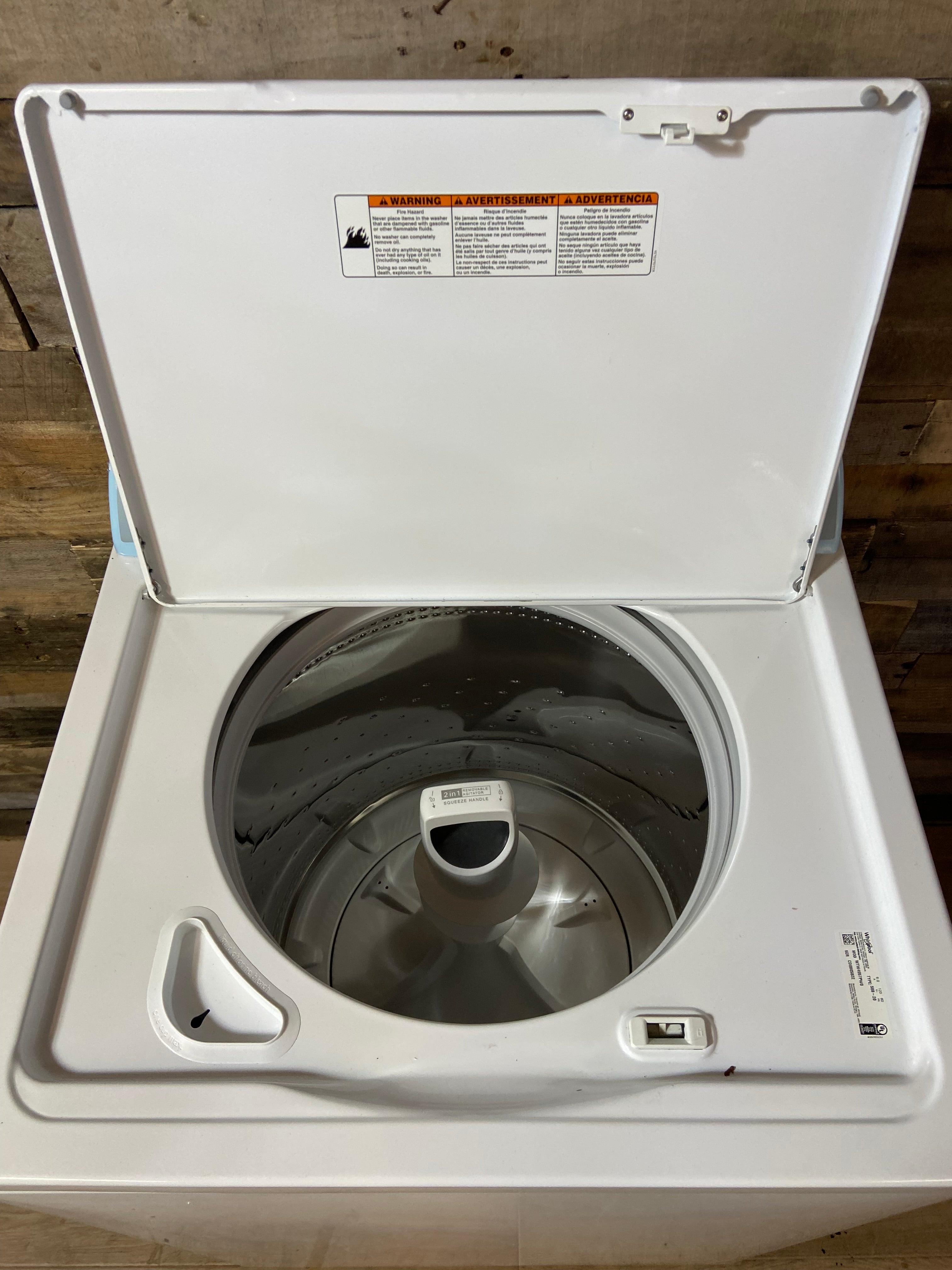 Whirlpool 2in1 Removable Agitator Washer
