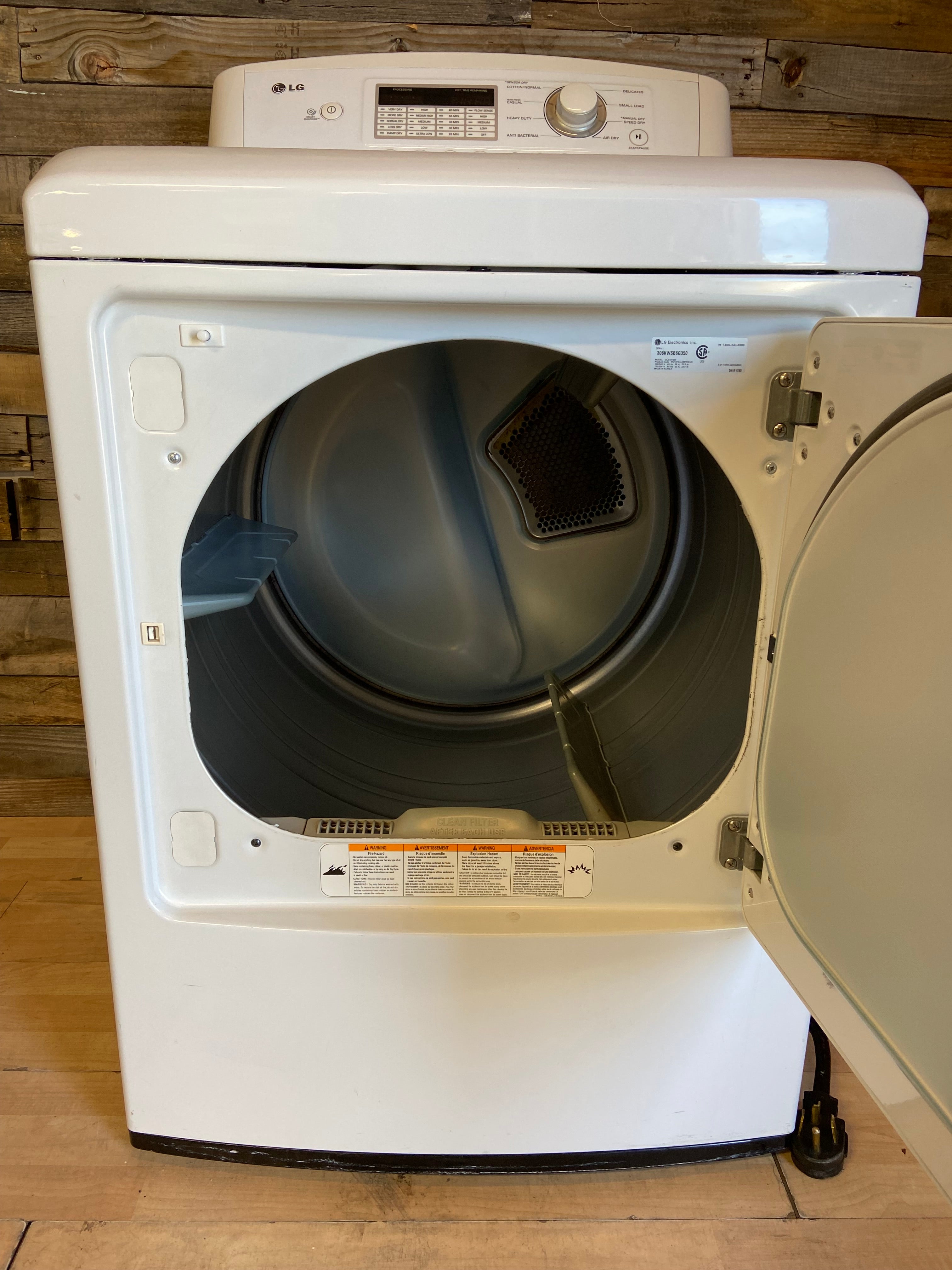 White Lg Large Capacity Dryer