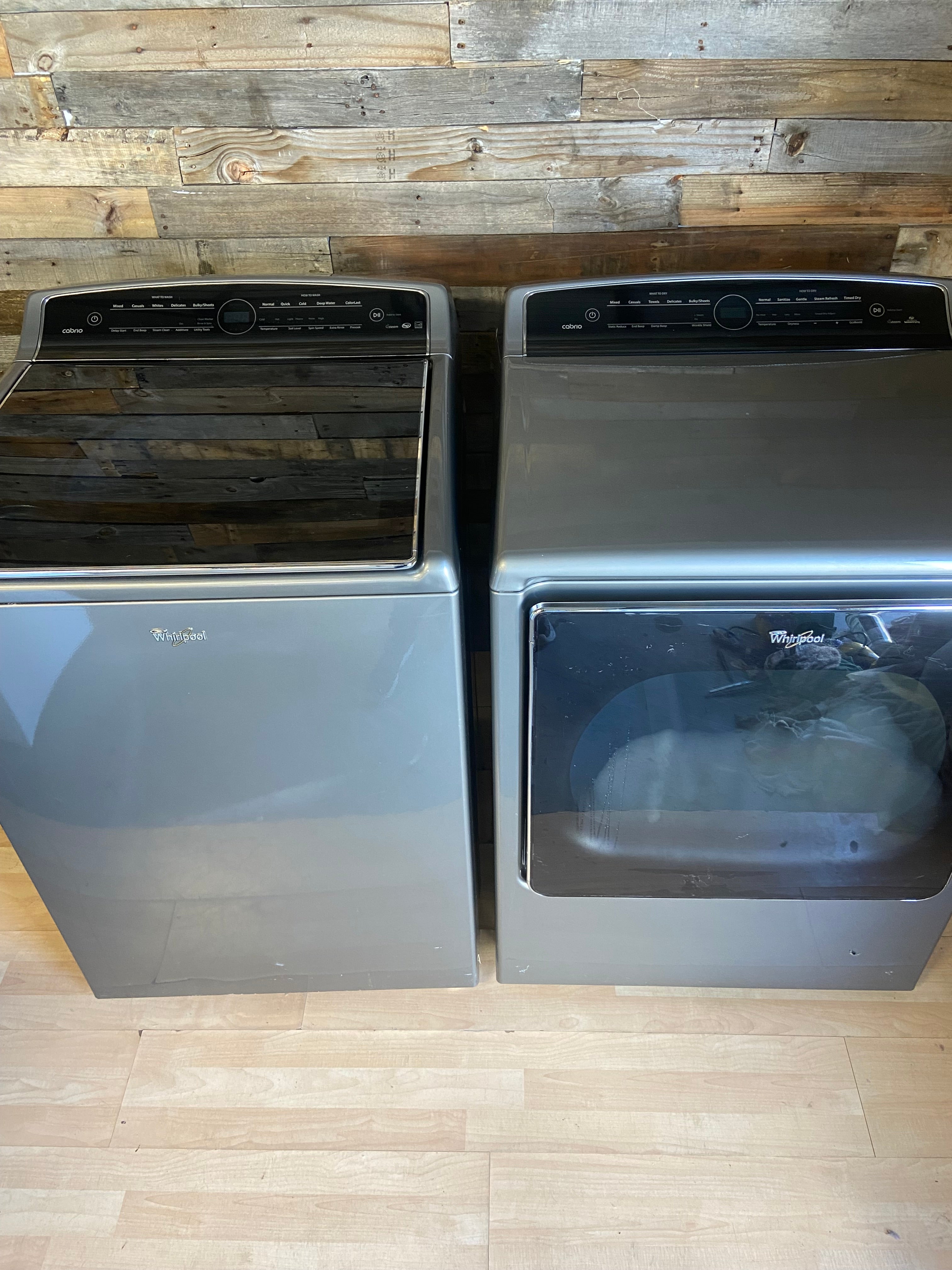 Silver Whirlpool Washer & Dryer