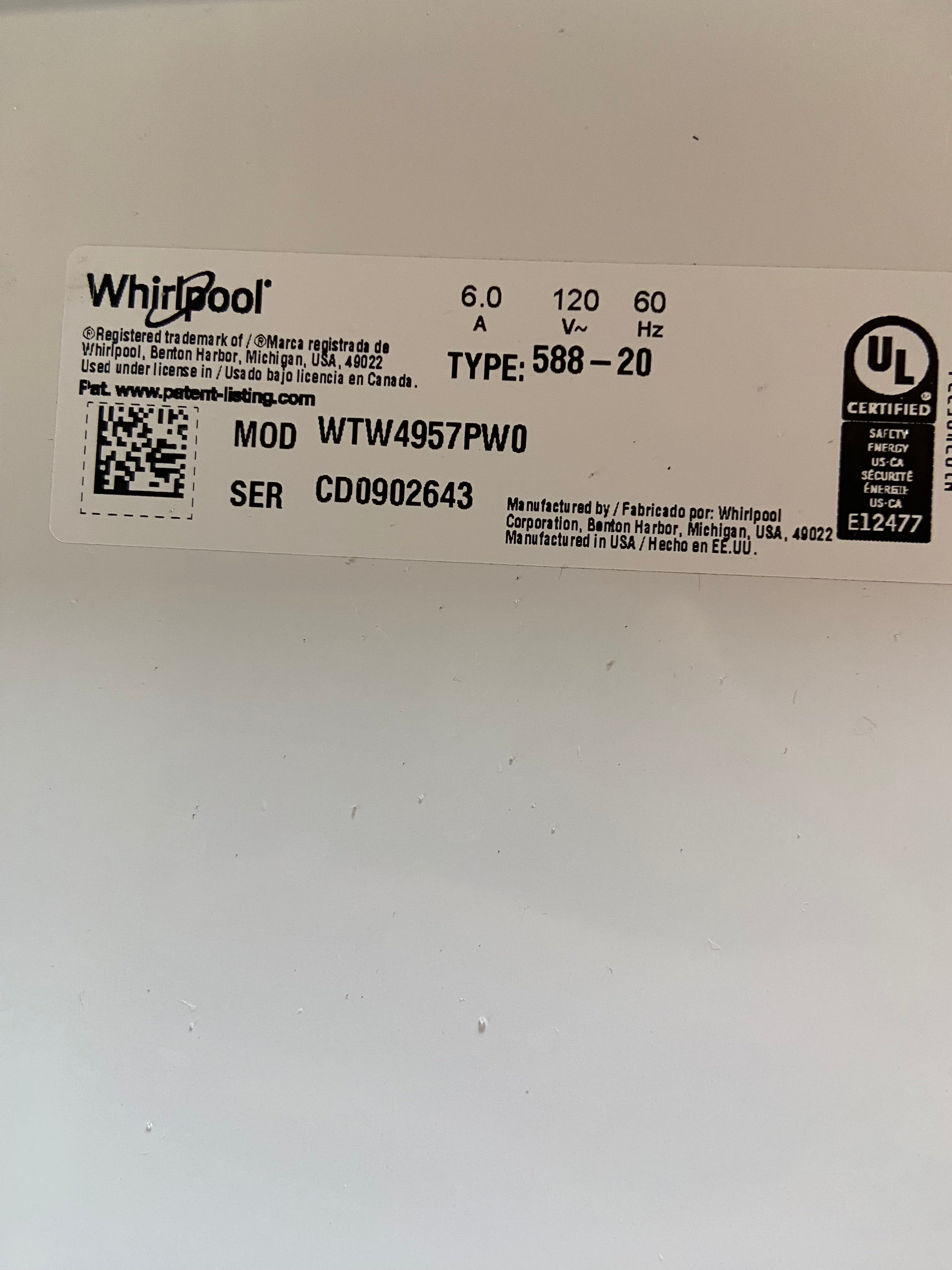 Whirlpool Grey Face 2 In 1 Removable Agitator Top Load Washer