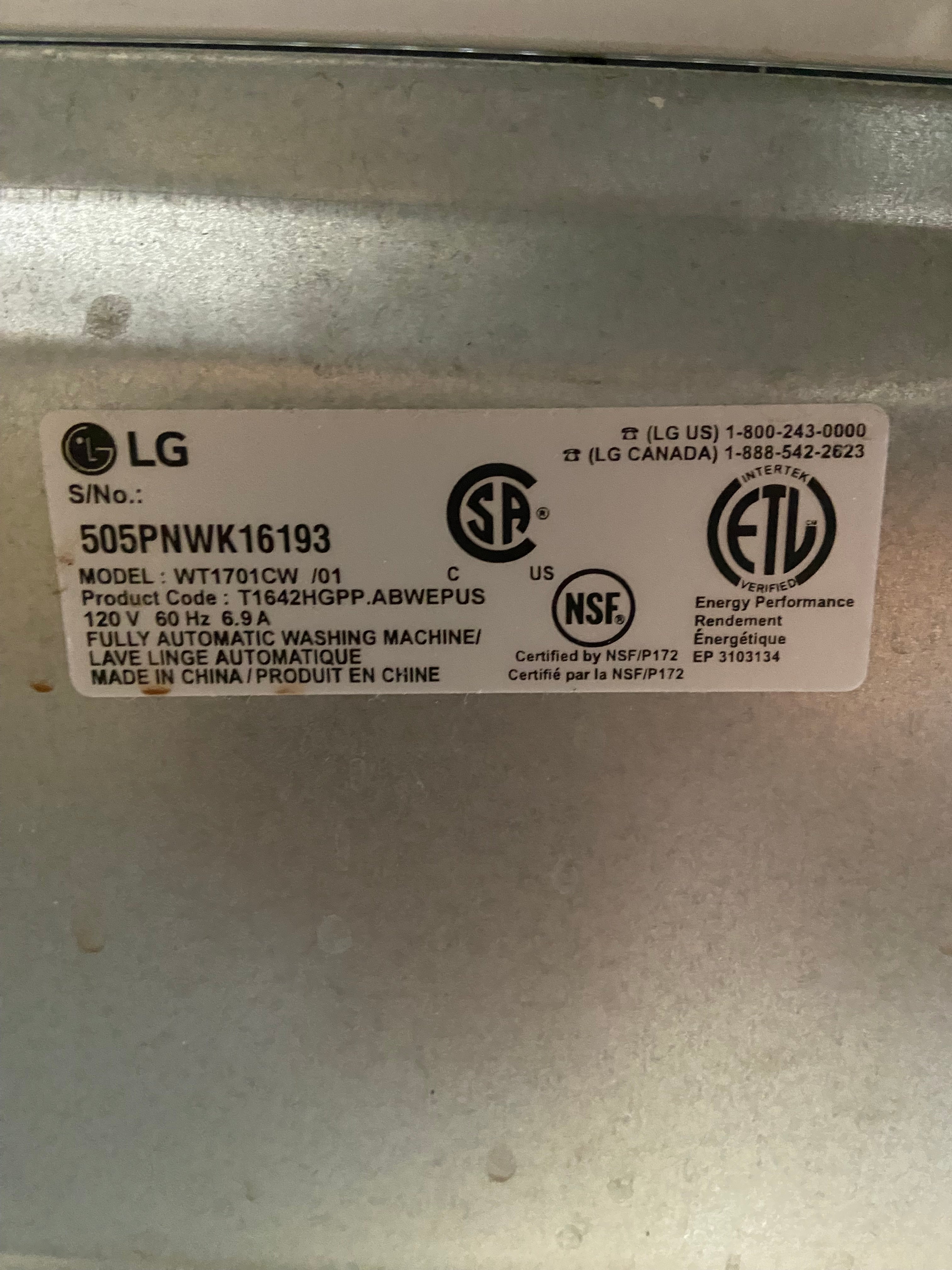 LG Direct Drive Top Load Washer