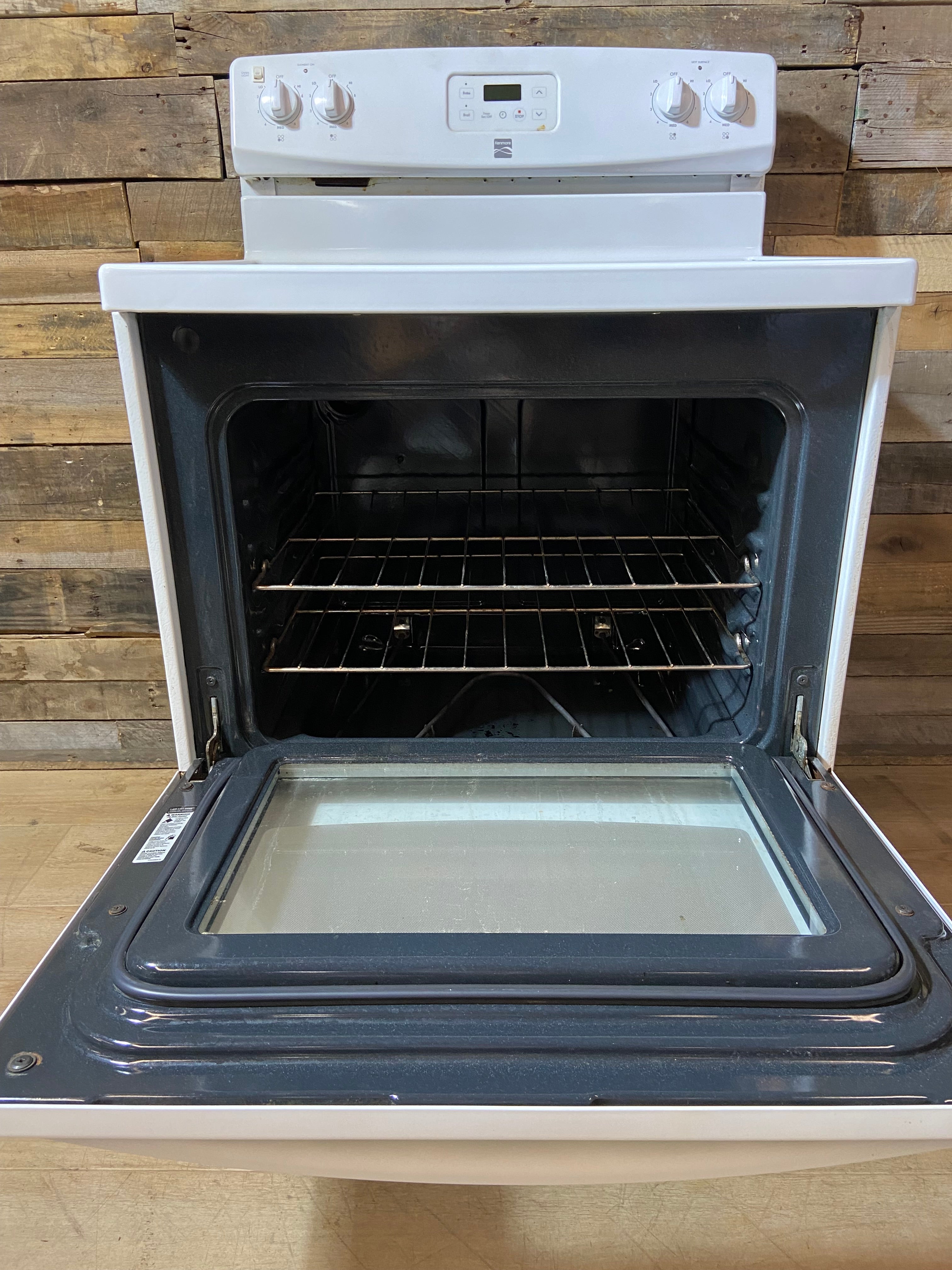 Kenmore White Glass Top Range