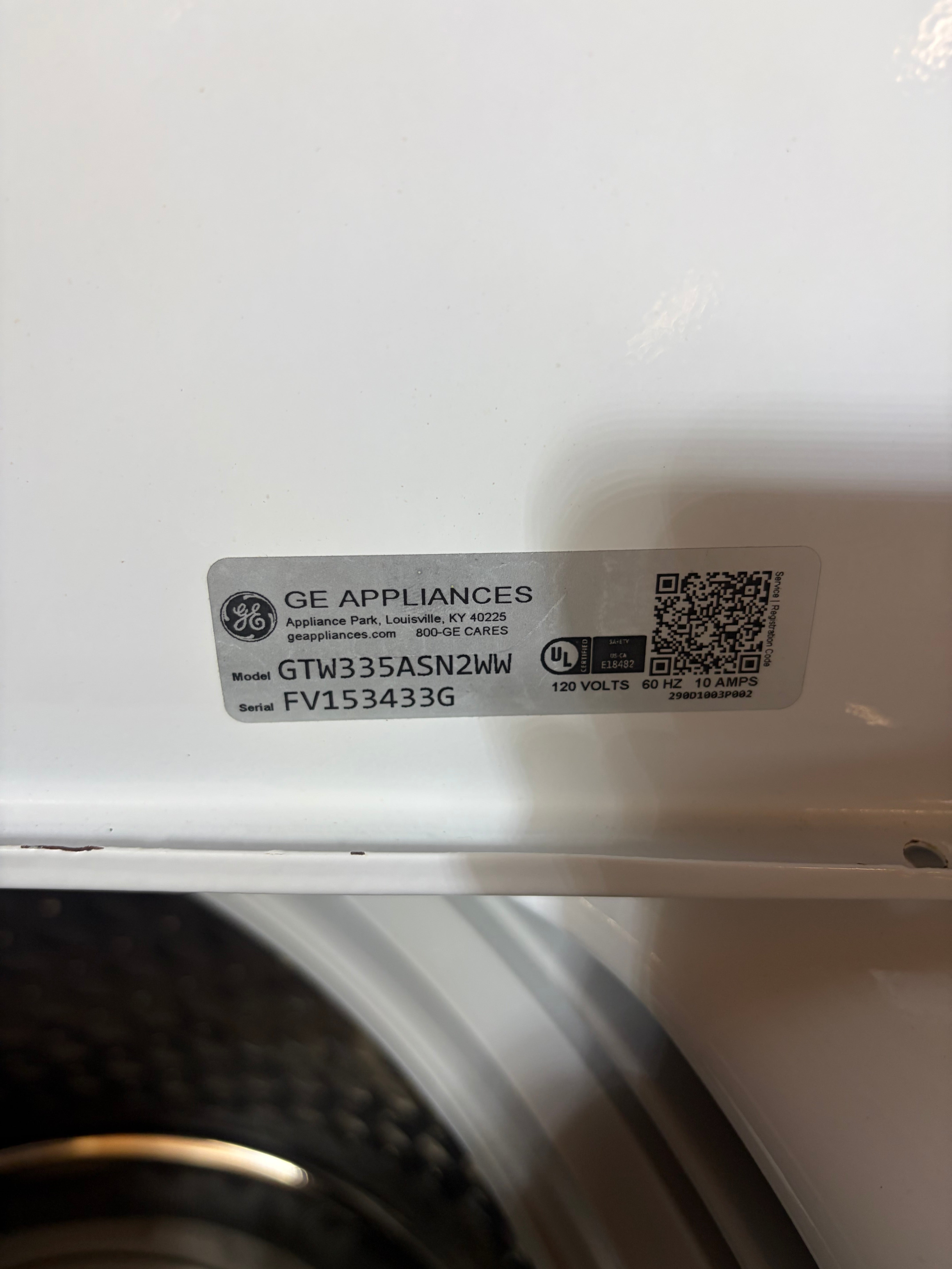 White GE Top Load Set With Agitator