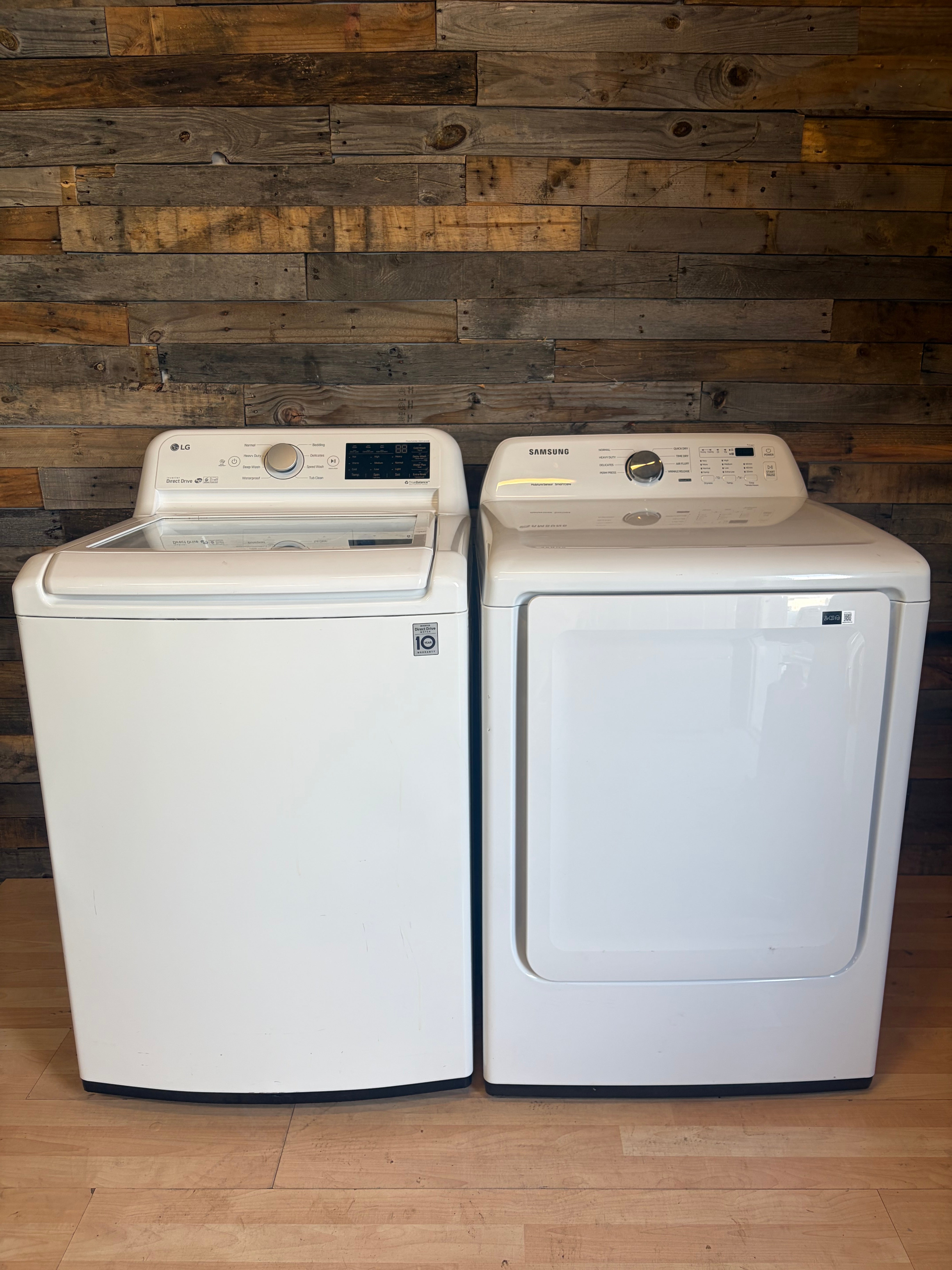 LG Samsung White Top Load Set