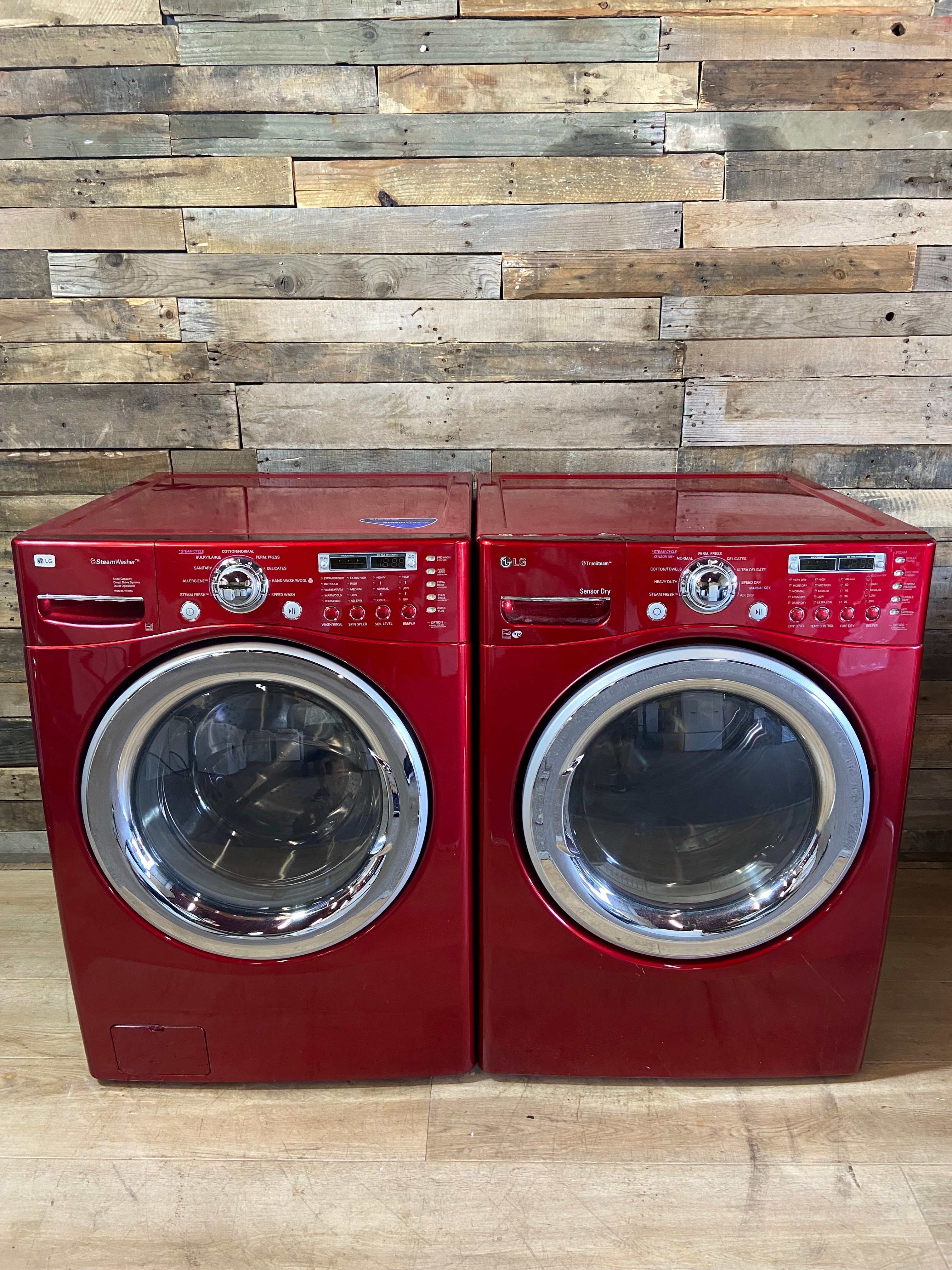 LG Red Front Load Washer Dryer Set