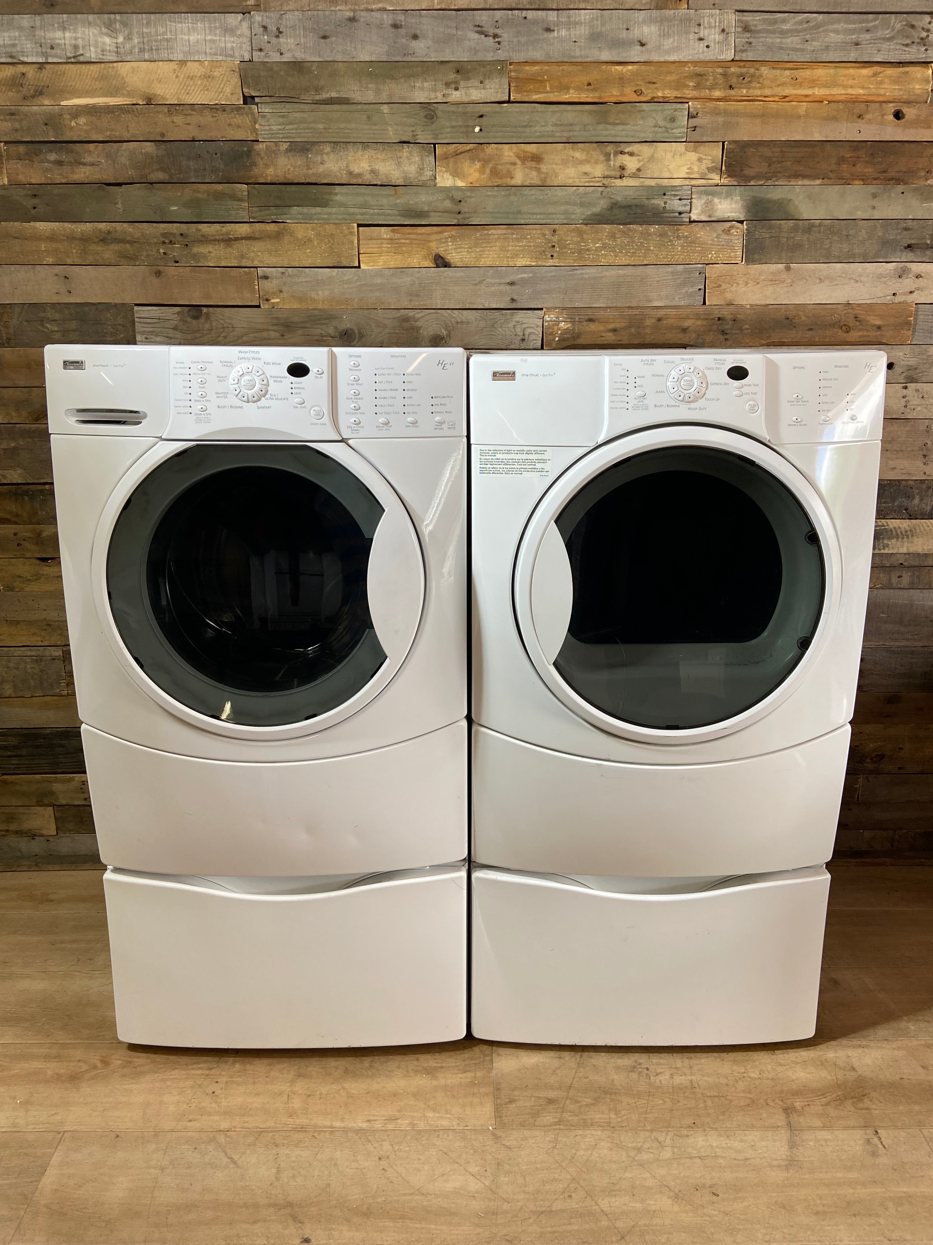 Kenmore Front Load Washer & Dryer Set With Pedestals