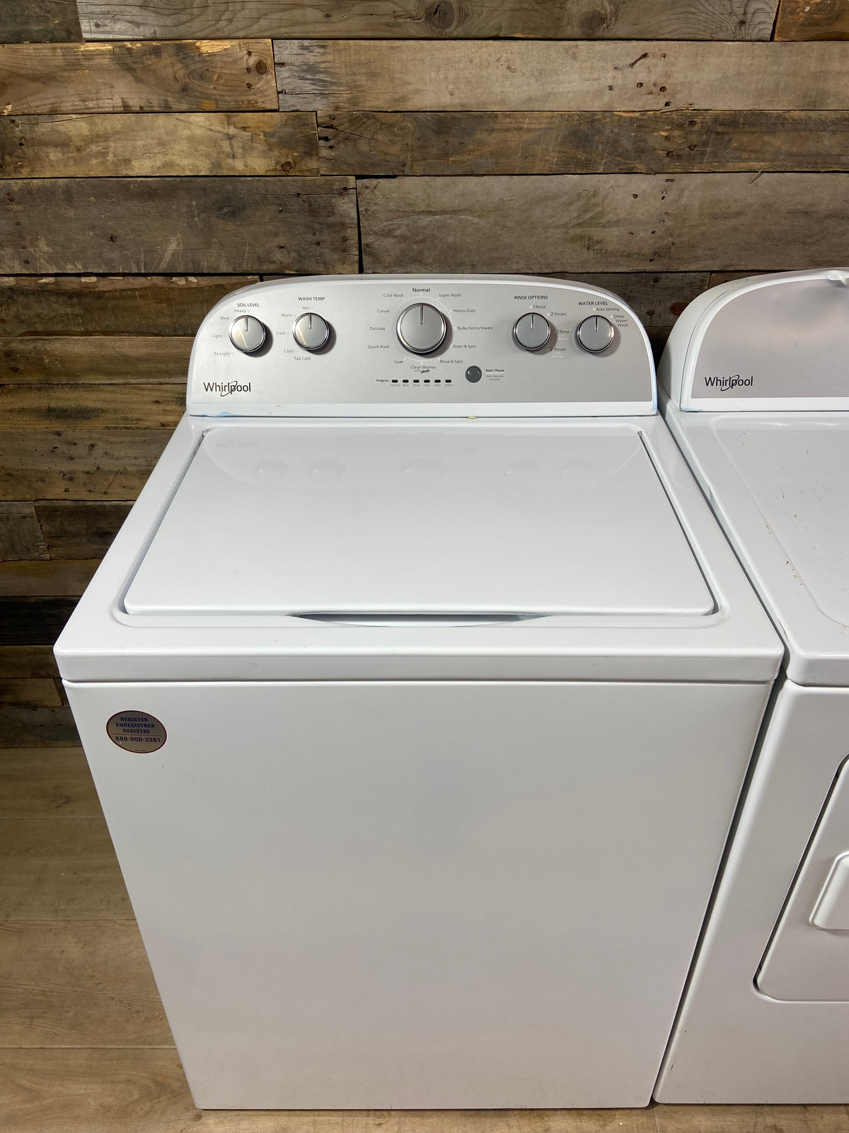 Whirlpool Top Load Grey Panel Washer & Dryer Set