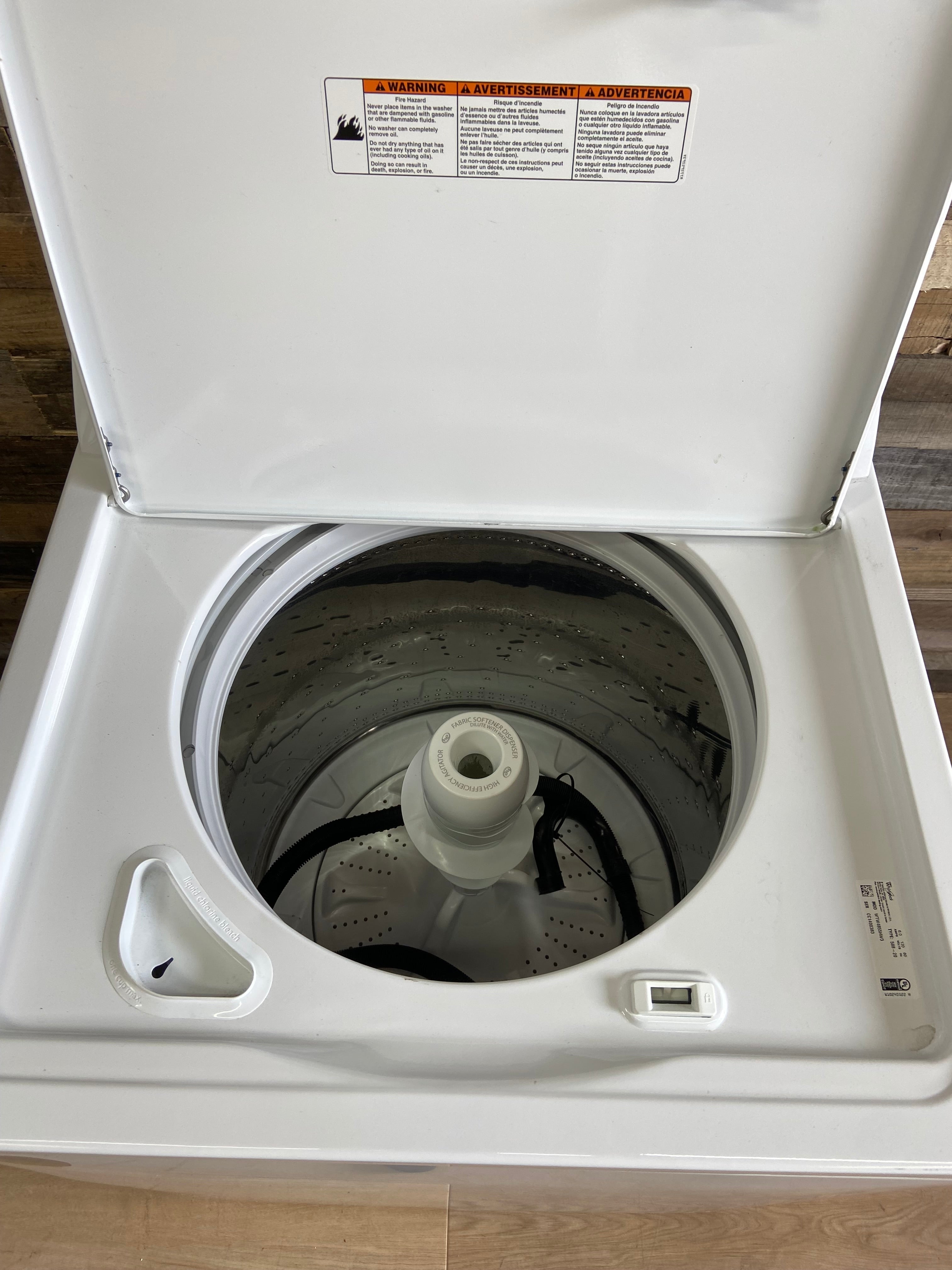 Whirlpool White Panel Top Load Washer