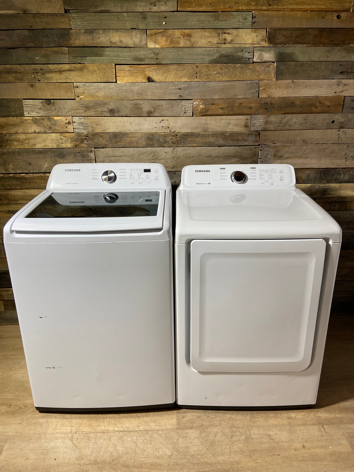 Samsung Top Load Large Capacity Glass Lid Washer & Dryer Set