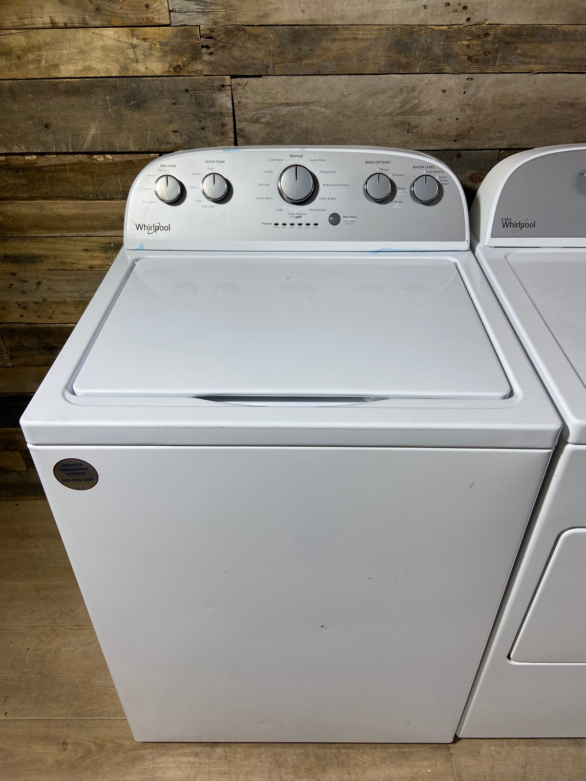 Whirlpool Top Load Grey Panel Washer & Dryer Set