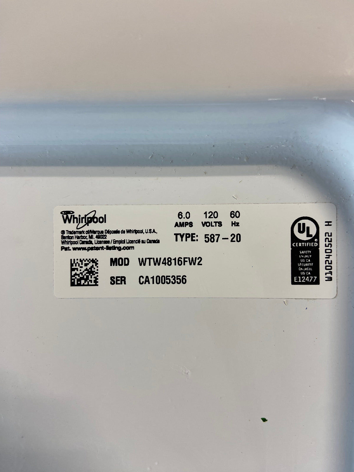 Whirlpool Top Load Grey Panel Washer & Dryer Set