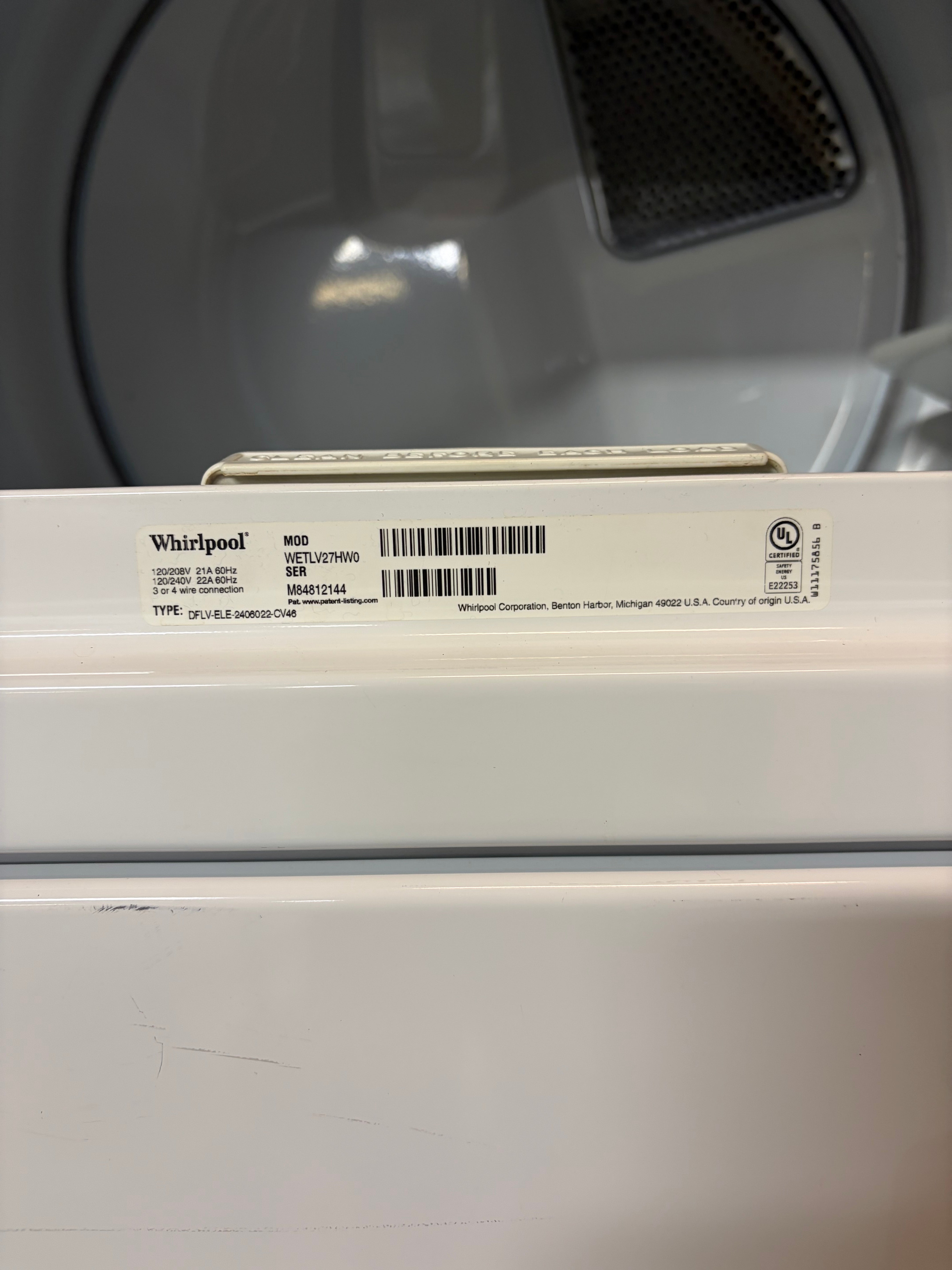 Whirlpool 27 In Stackable 240v