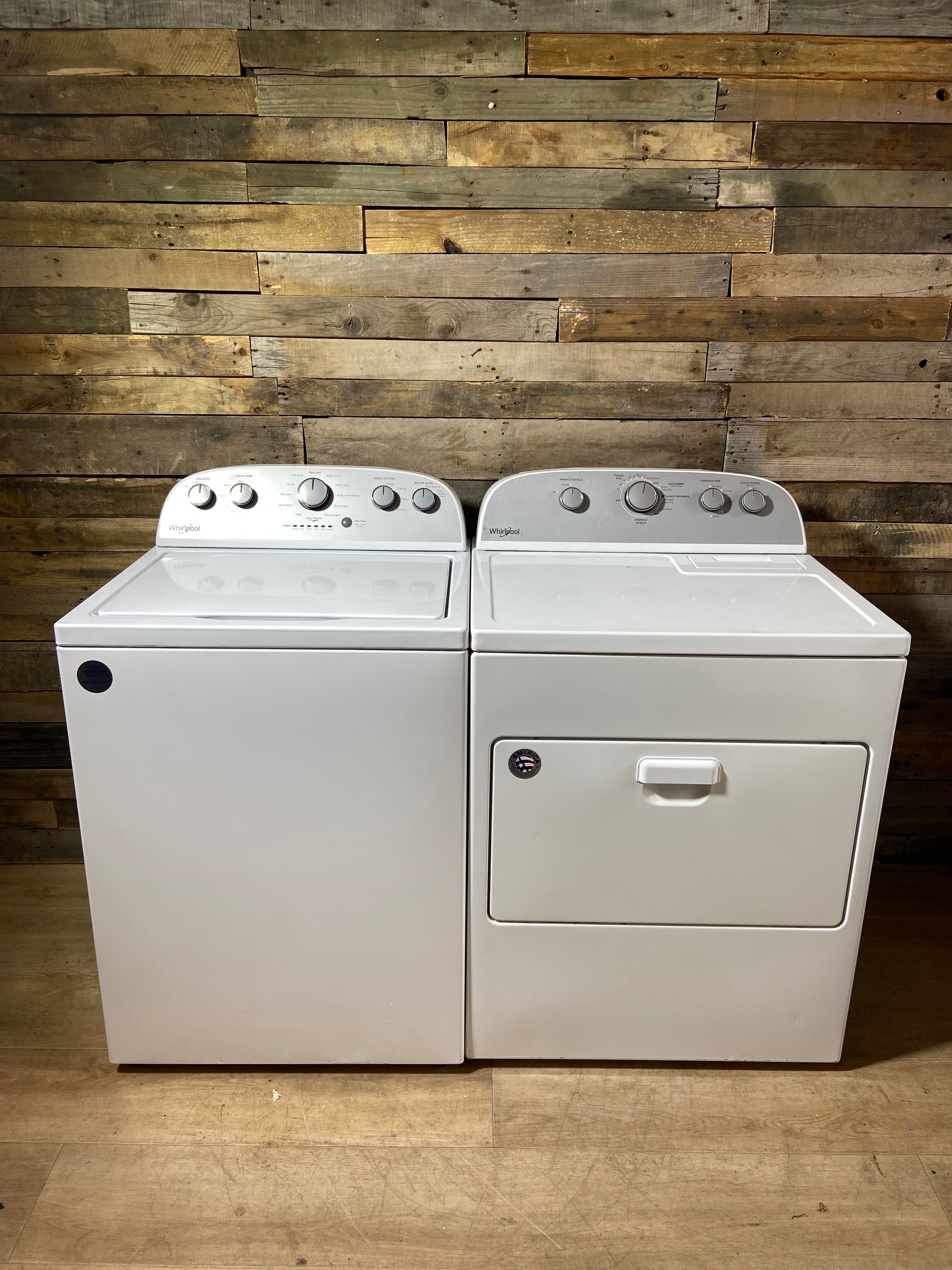 Whirlpool Top Load Grey Face Washer & Dryer Set