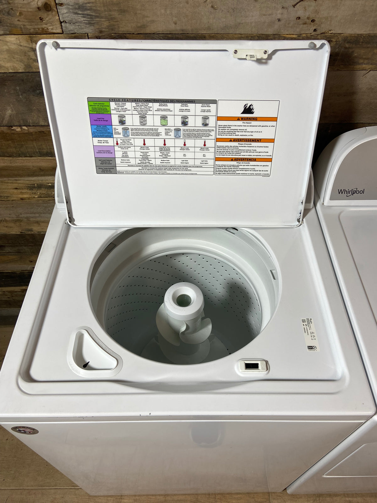 Whirlpool Top Load Grey Panel Washer & Dryer Set