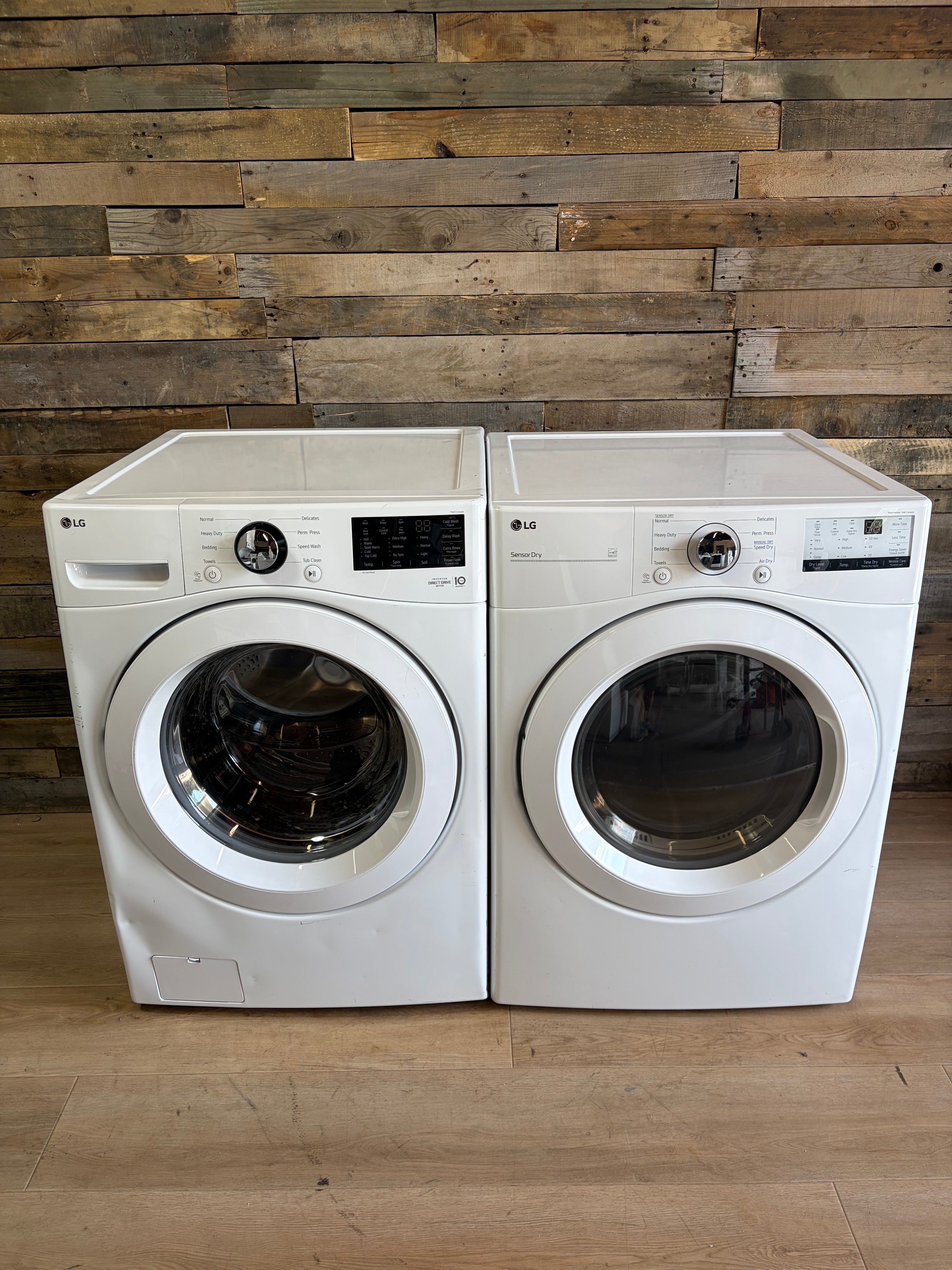LG Direct Drive White Front Load Set