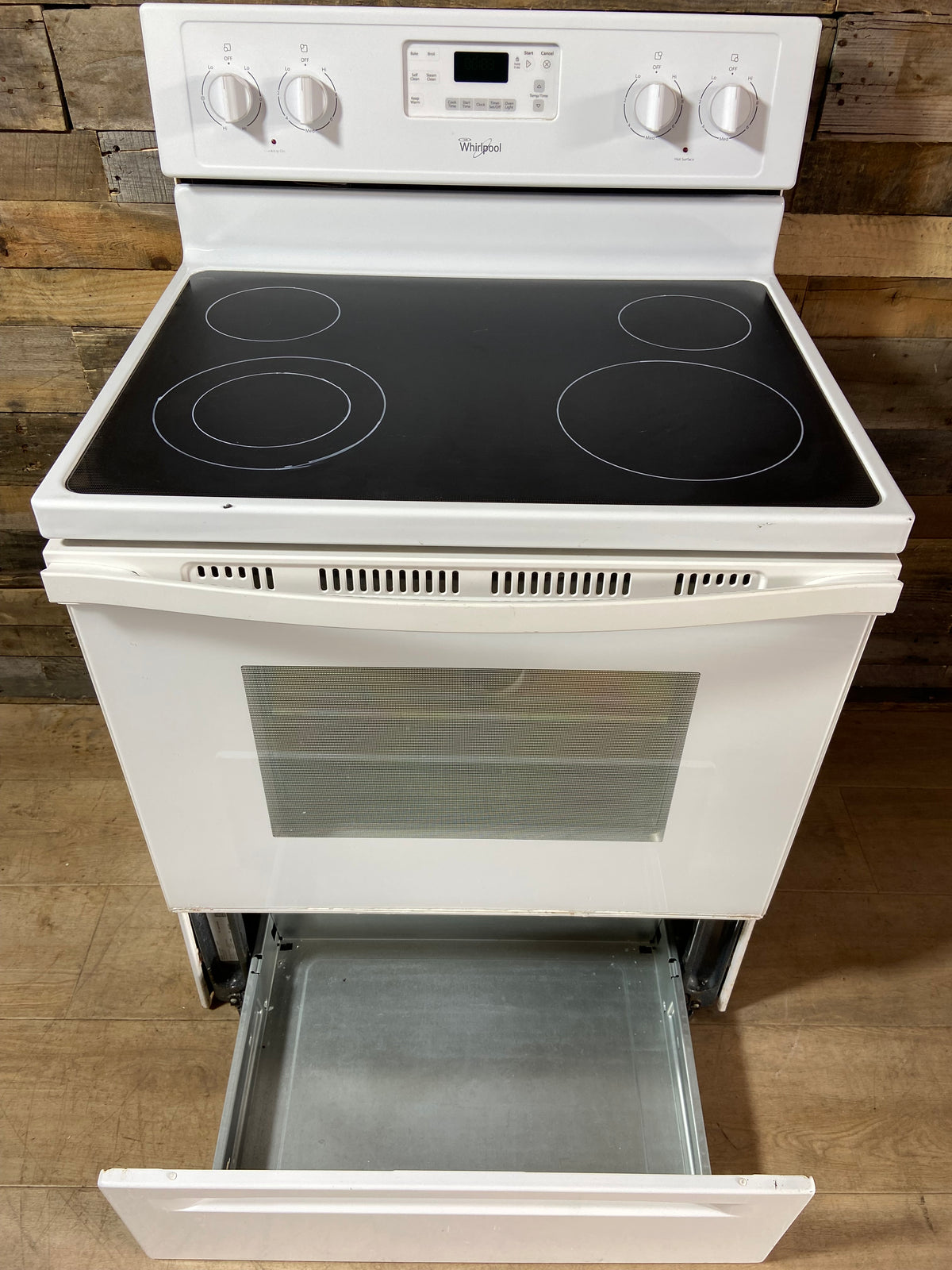 Whirlpool White Glass Top Range