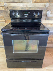 Whirlpool Black Glass Top 4 Burner Range