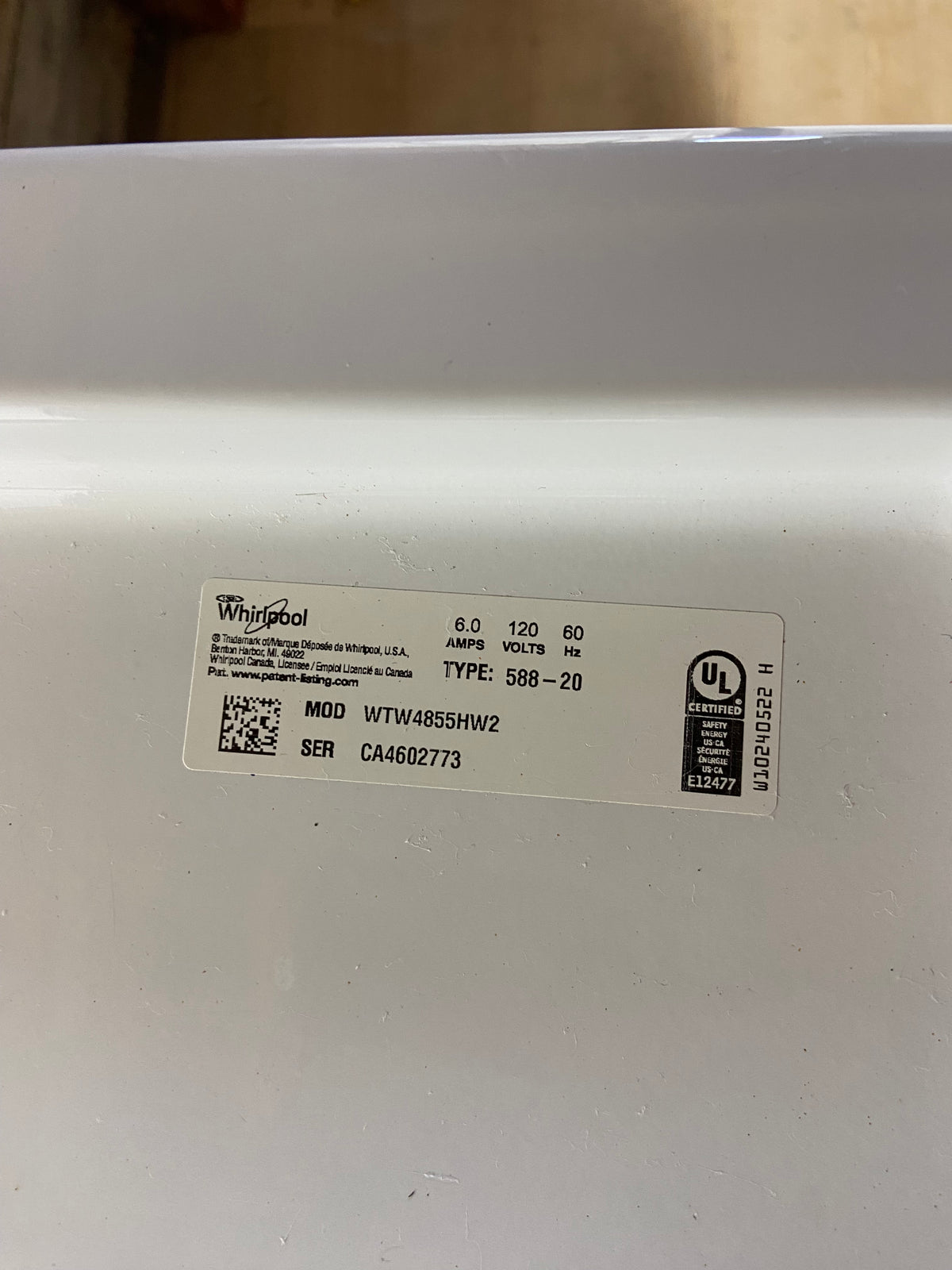 Whirlpool Top Load Large Capacity Washer