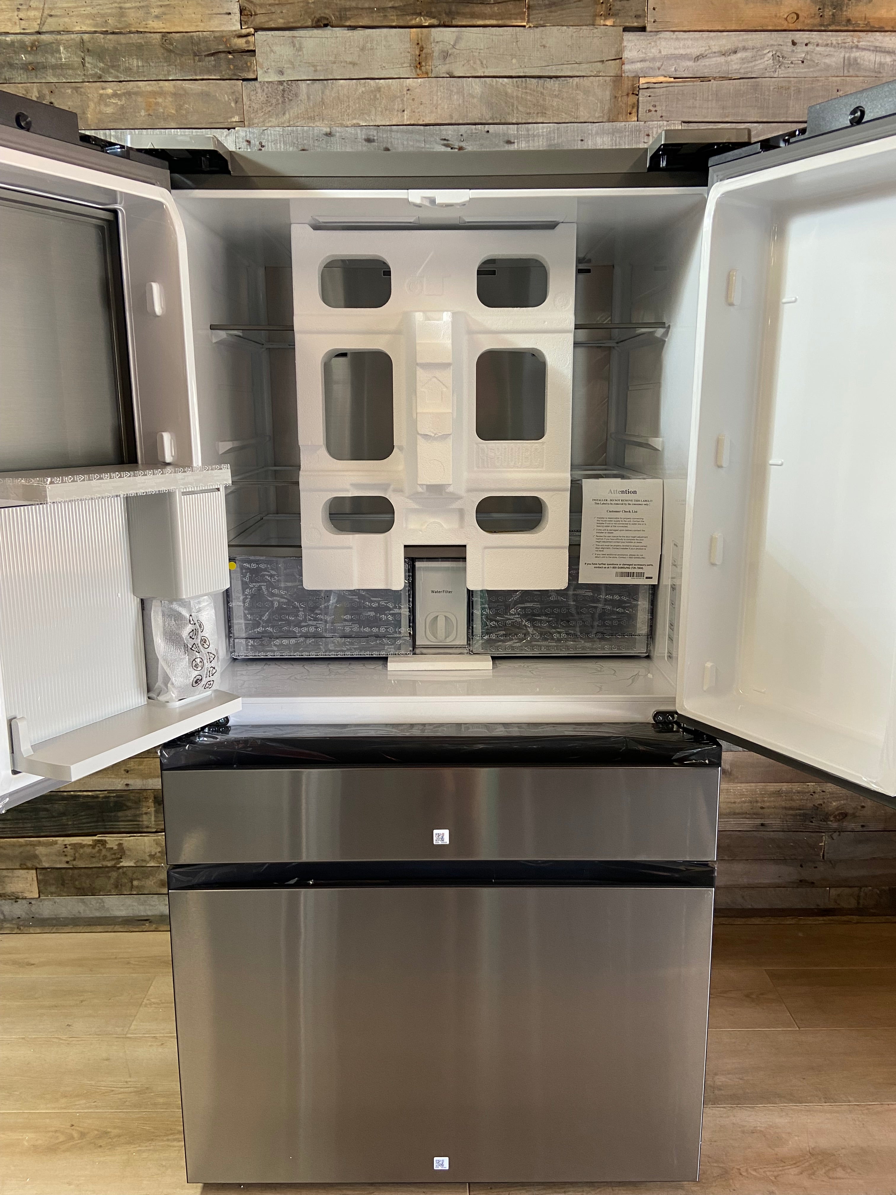 Bespoke 36 in. 29 cu. ft. Standard Depth 4-Door French Door Smart Refrigerator in Stainless Steel with Beverage Center