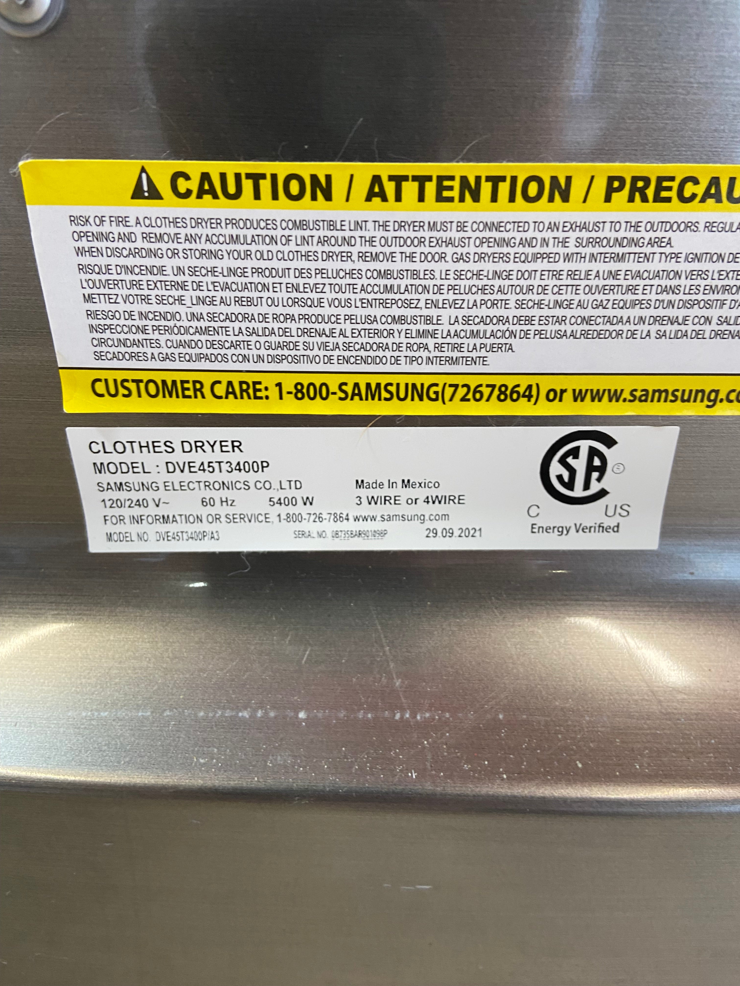Black Samsung Washer Dryer Combo
