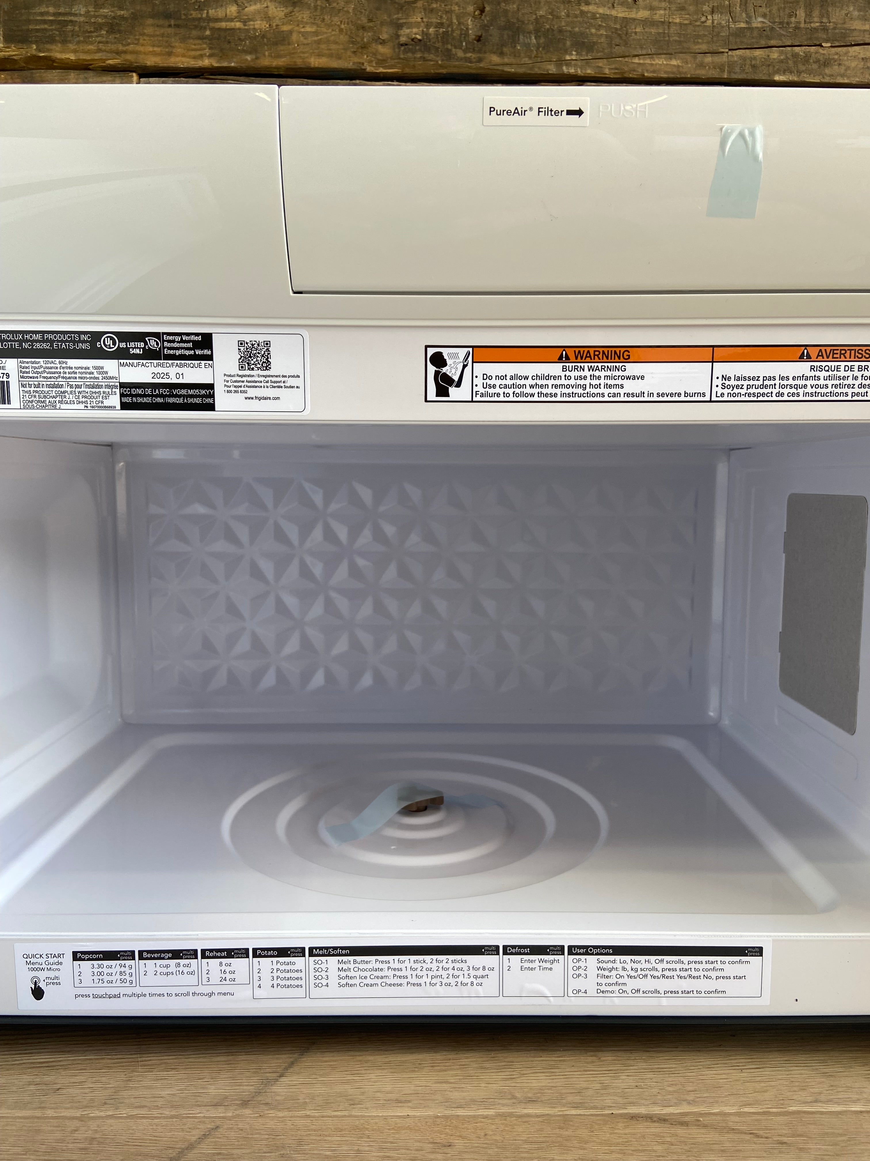 White Frigidaire 1.8 Cu. Ft. Over-The-Range Microwave