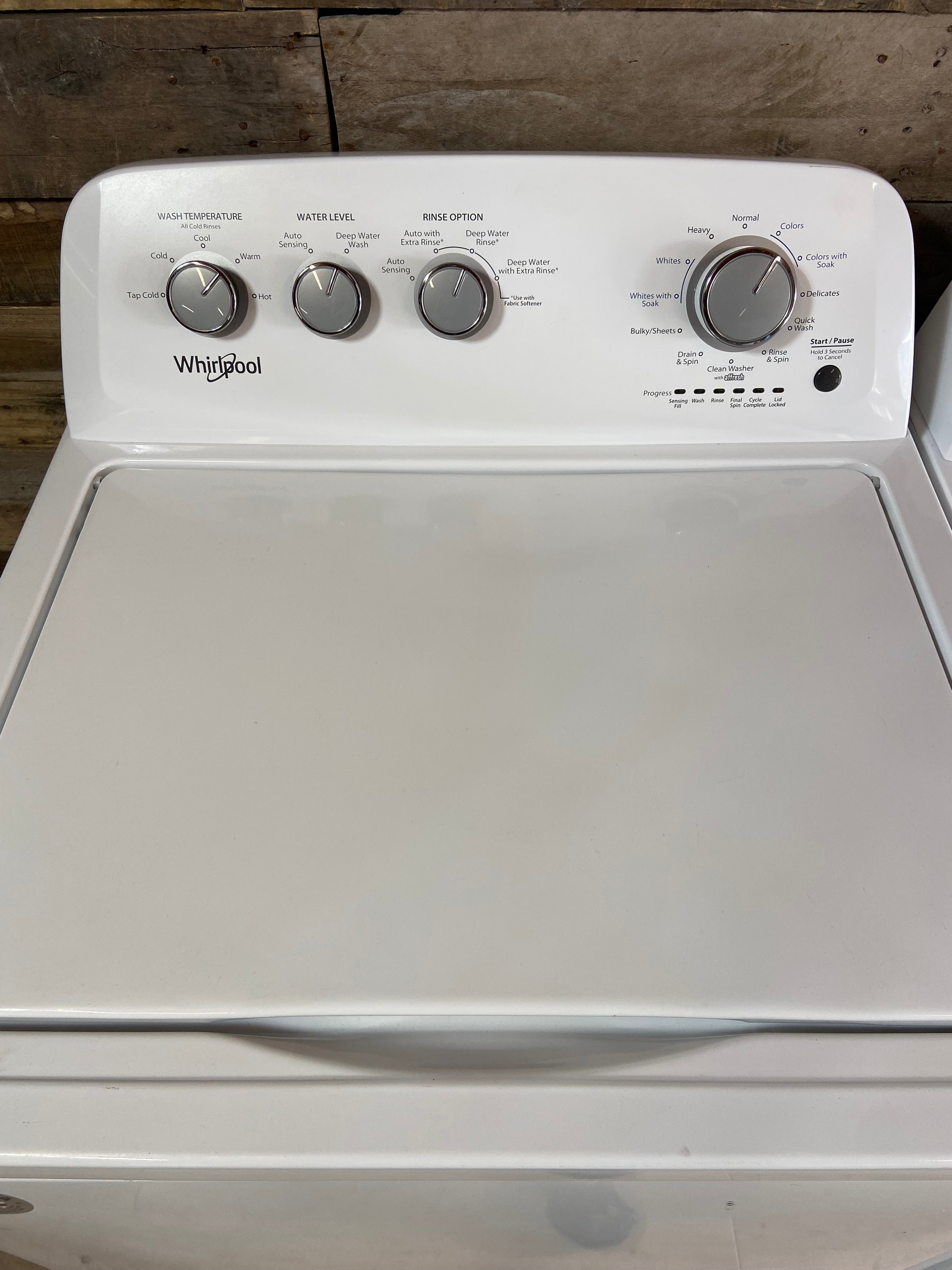 Whirlpool Top Load Stainless Steel Drum Washer Dryer Set