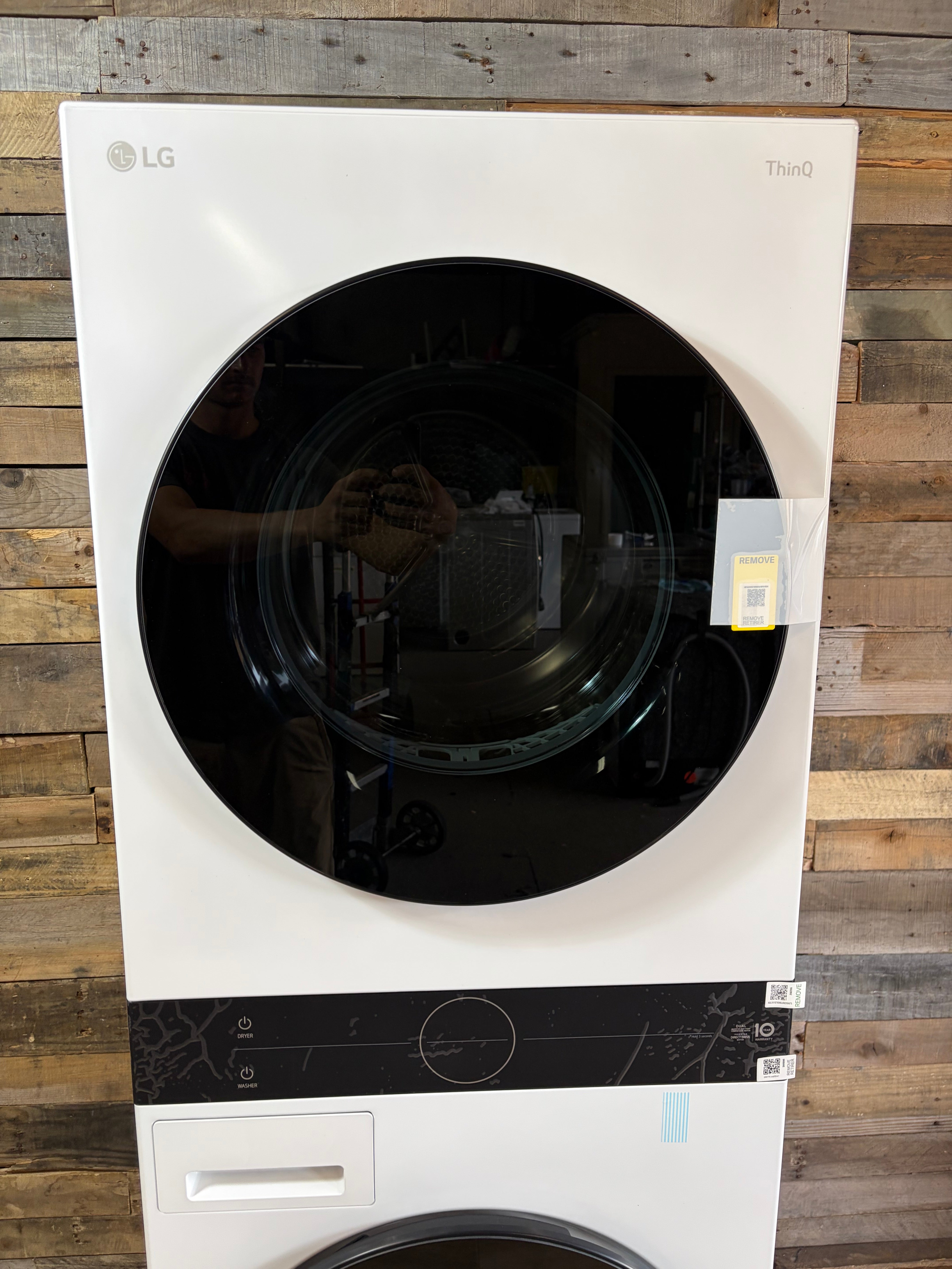 2.4 cu. ft. Washer, 4.2 cu. ft. Dual Inverter Heat Pump Ventless Electric Dryer, Washtower, Center Control AIDD in White