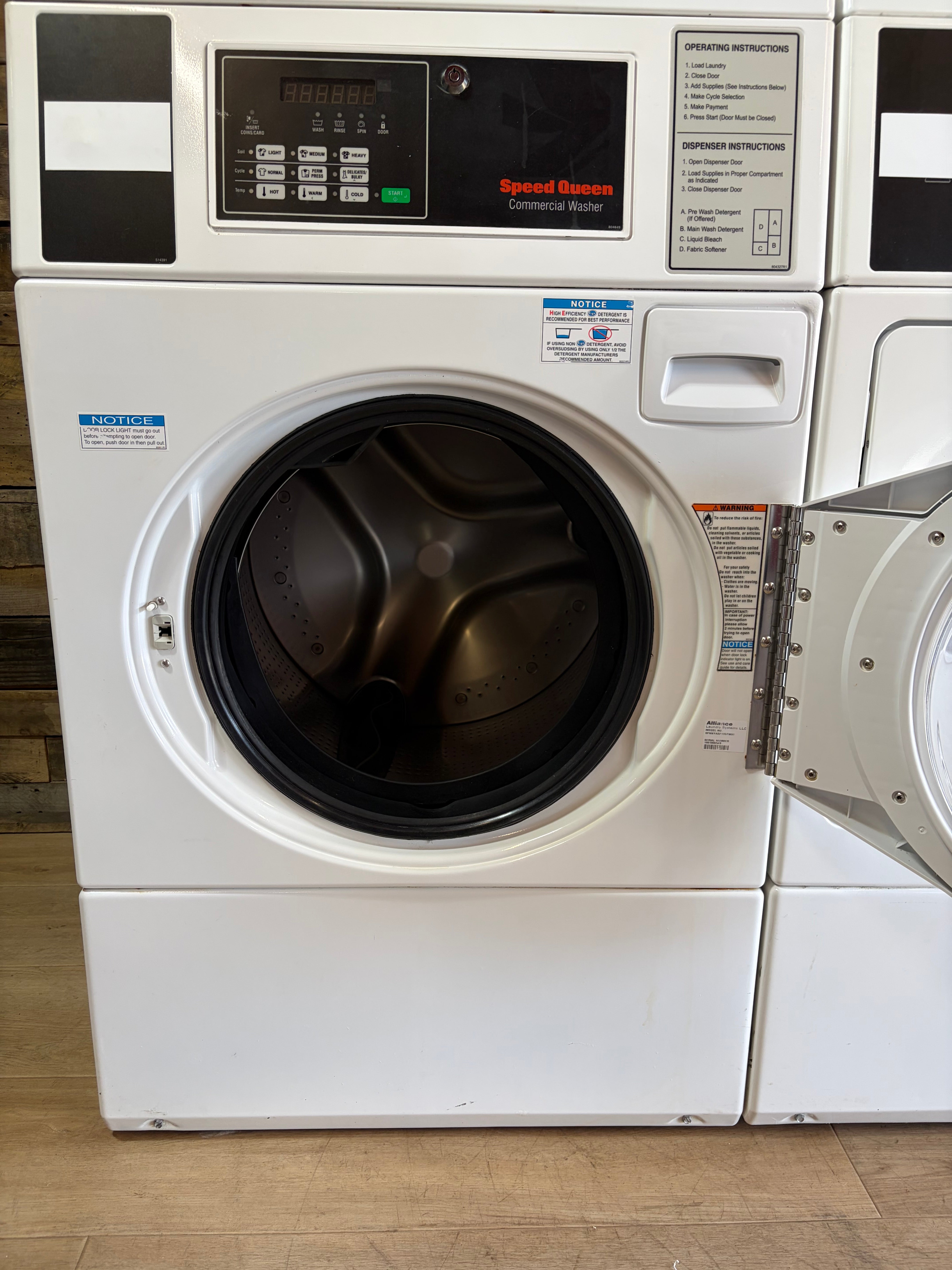 SpeedQueen Commercial Front Load Washer Dryer Set