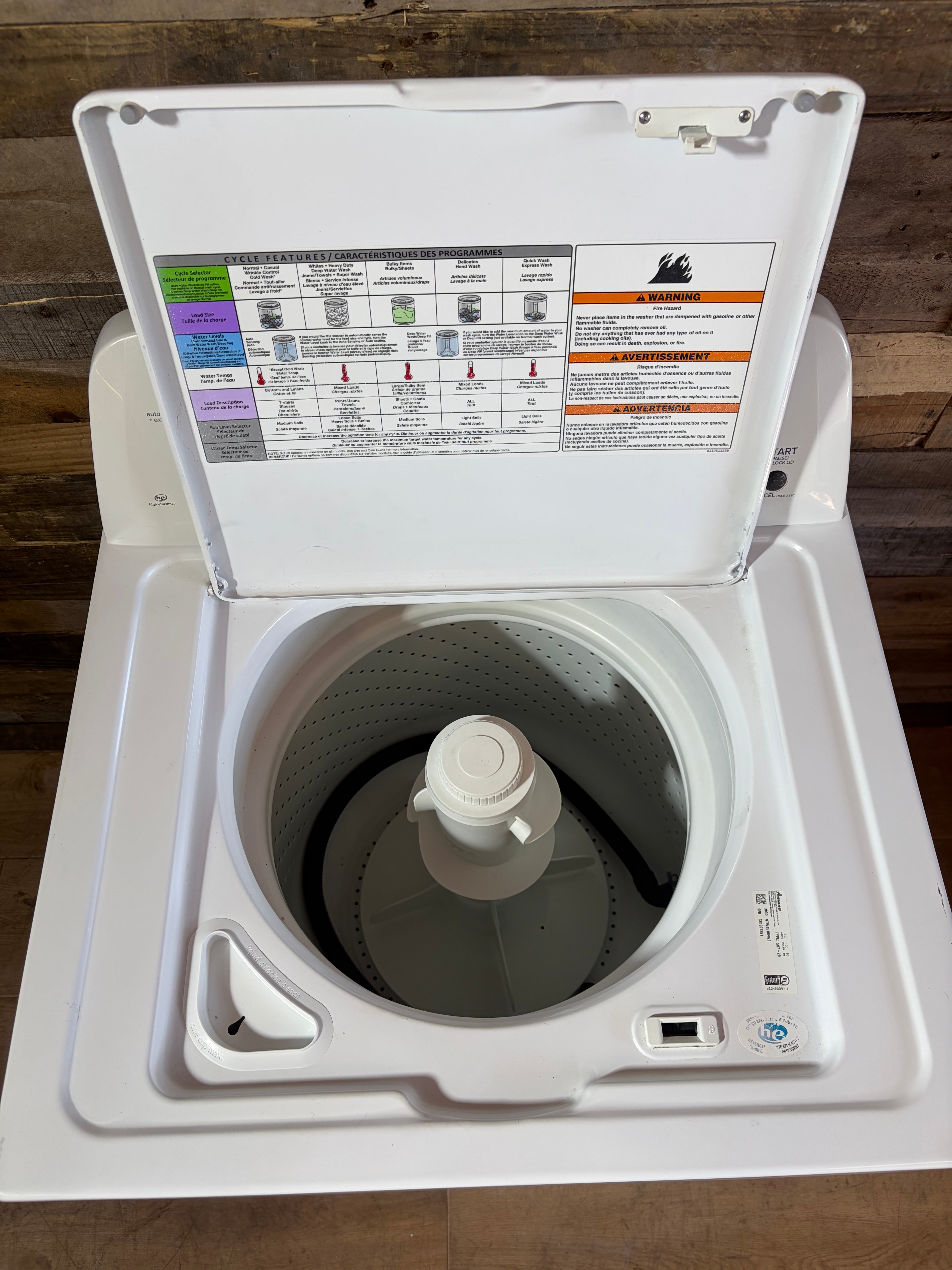 Amana White Top Load Washer