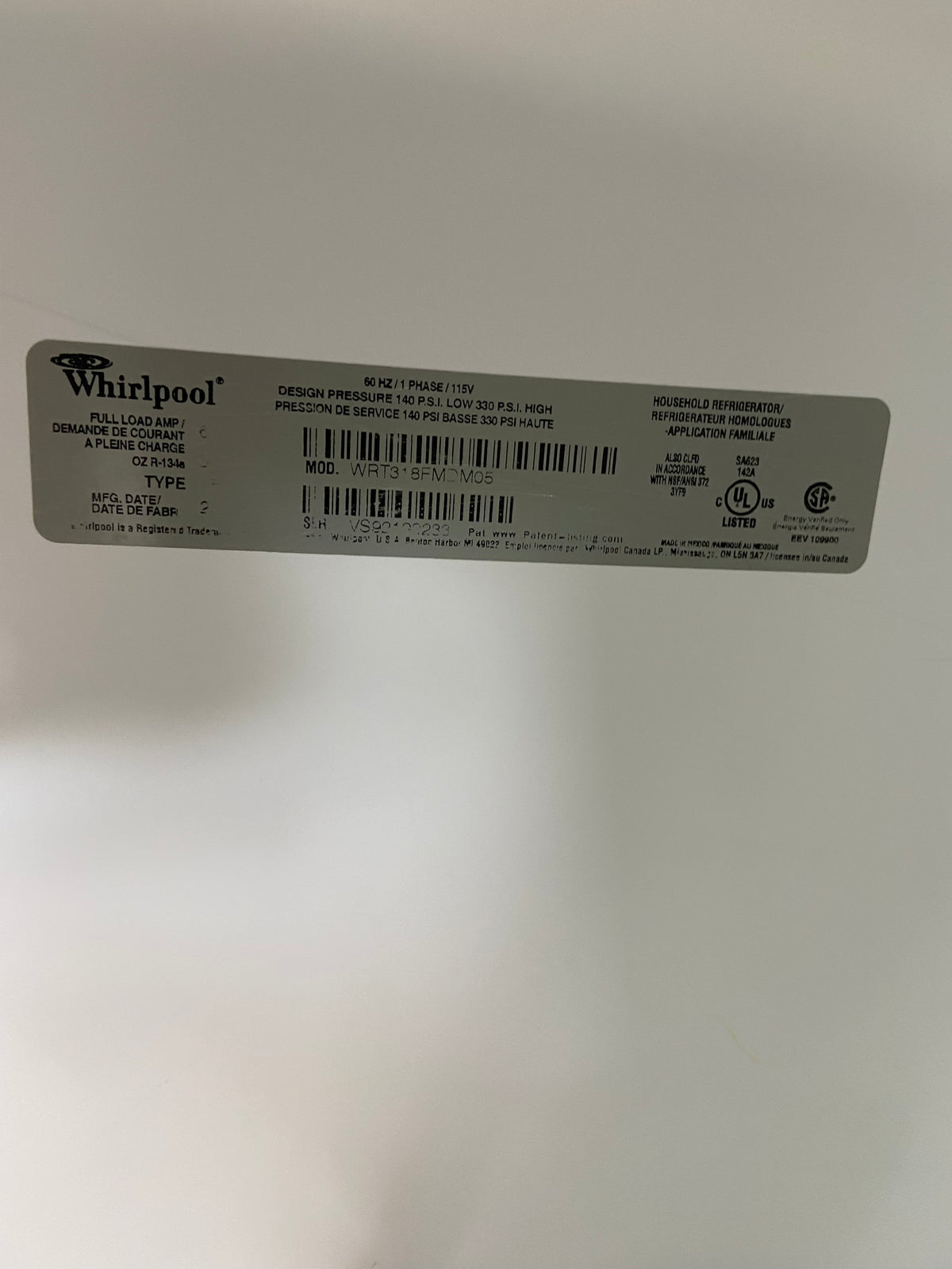 Whirlpool 30” Stainless Steel Top/Bottom Refrigerator With Ice Maker