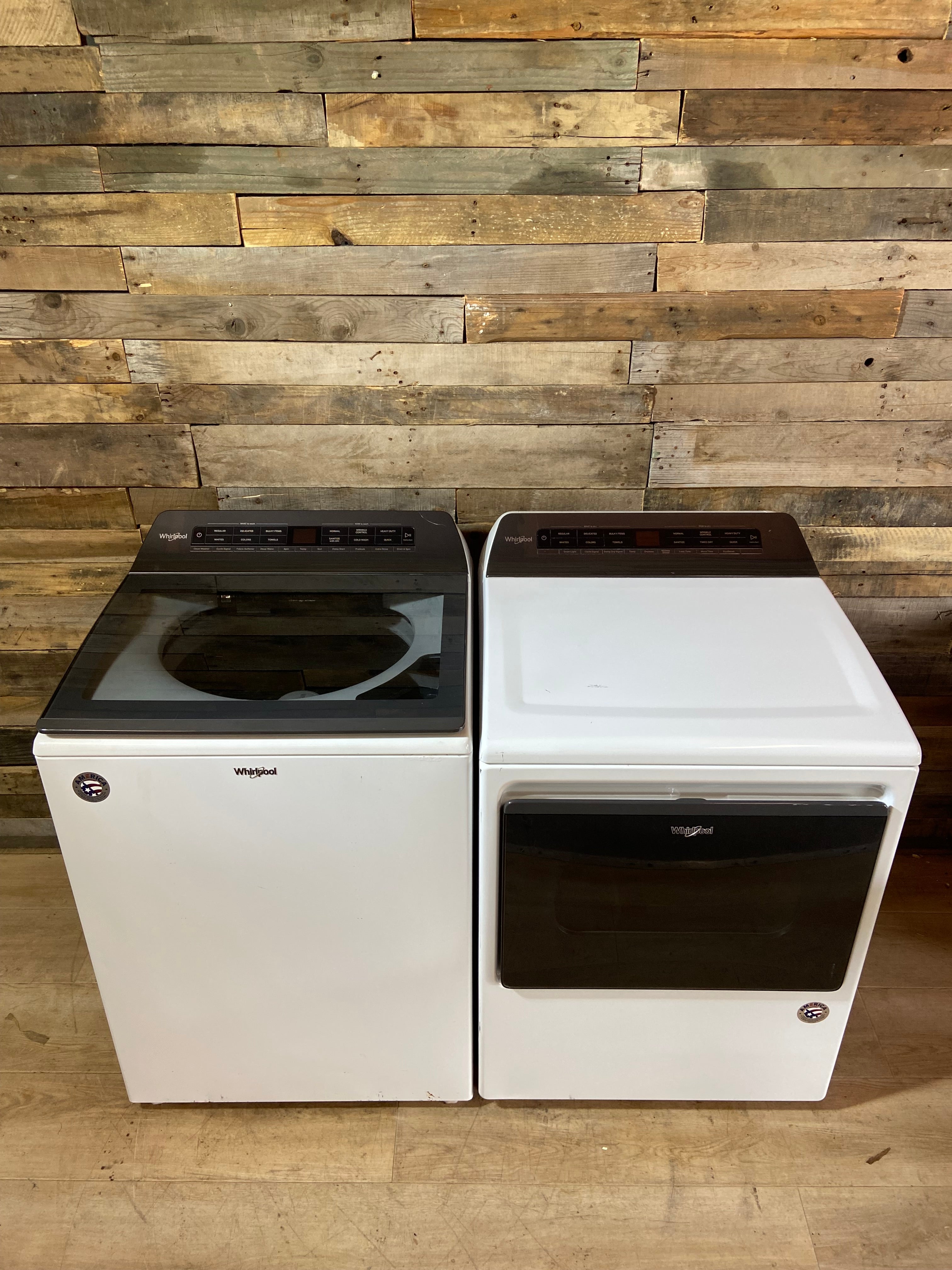 Whirlpool Glass Lid Washer & Dryer Set
