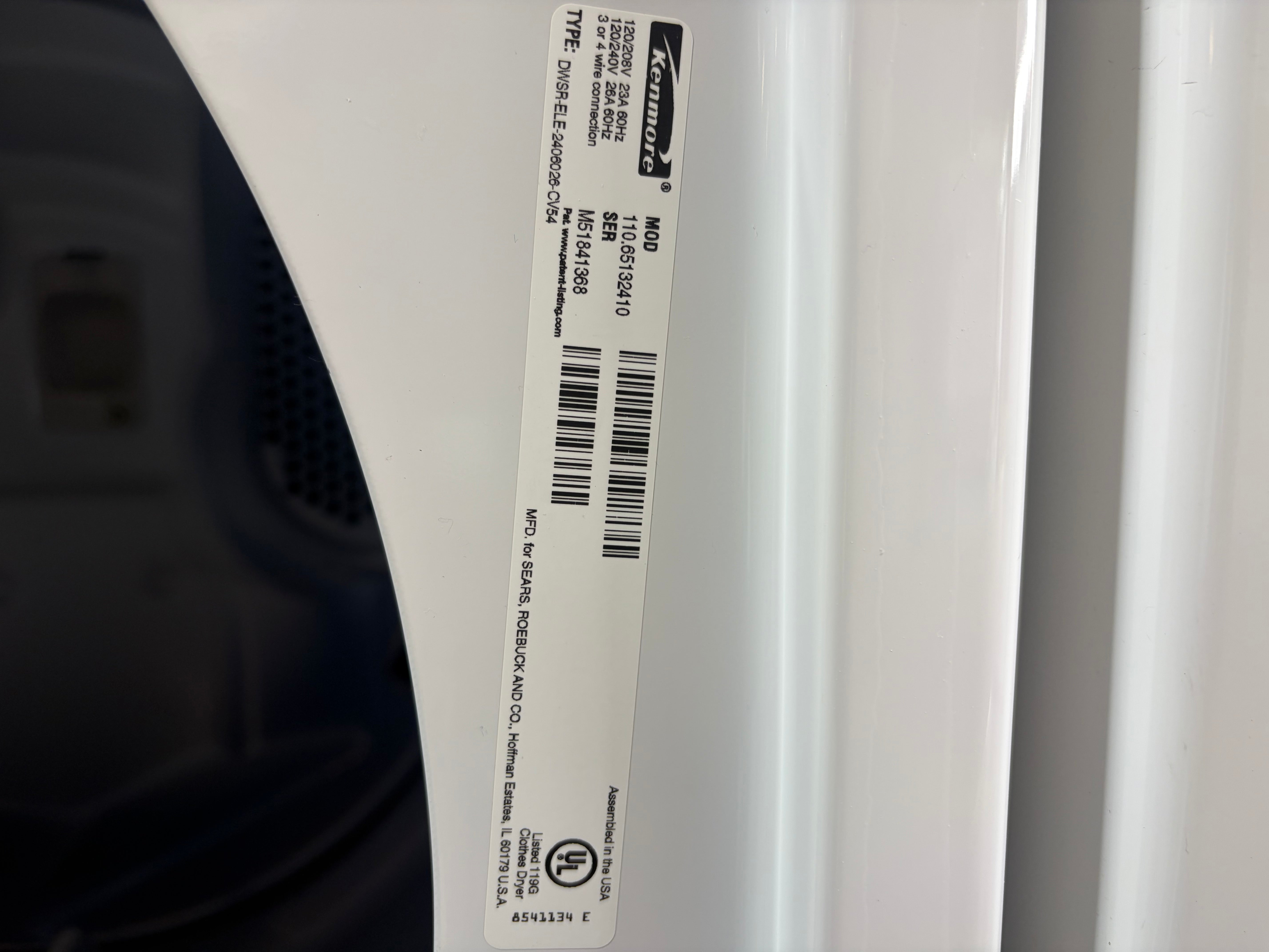 Kenmore Large Capcity Stainless Tub Washer Dryer Set