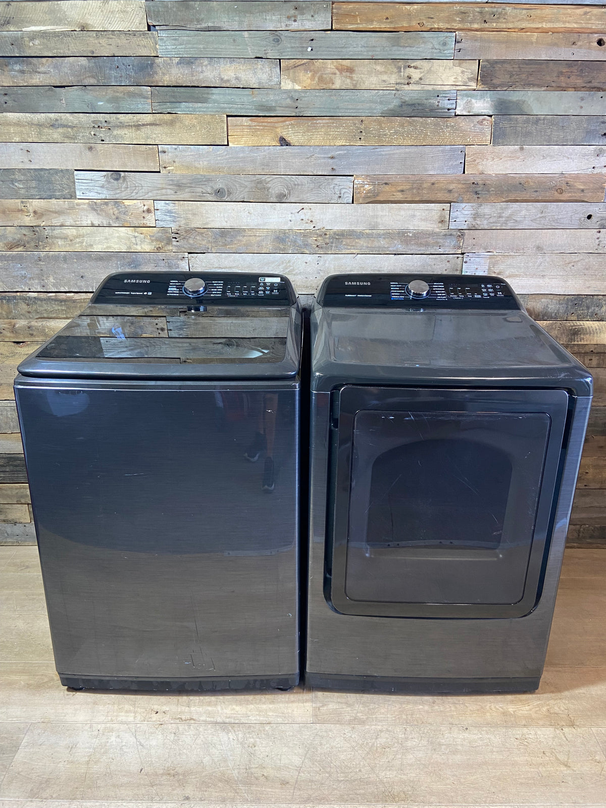 Samsung Black Stainless Large Capacity Washer & Dryer Set