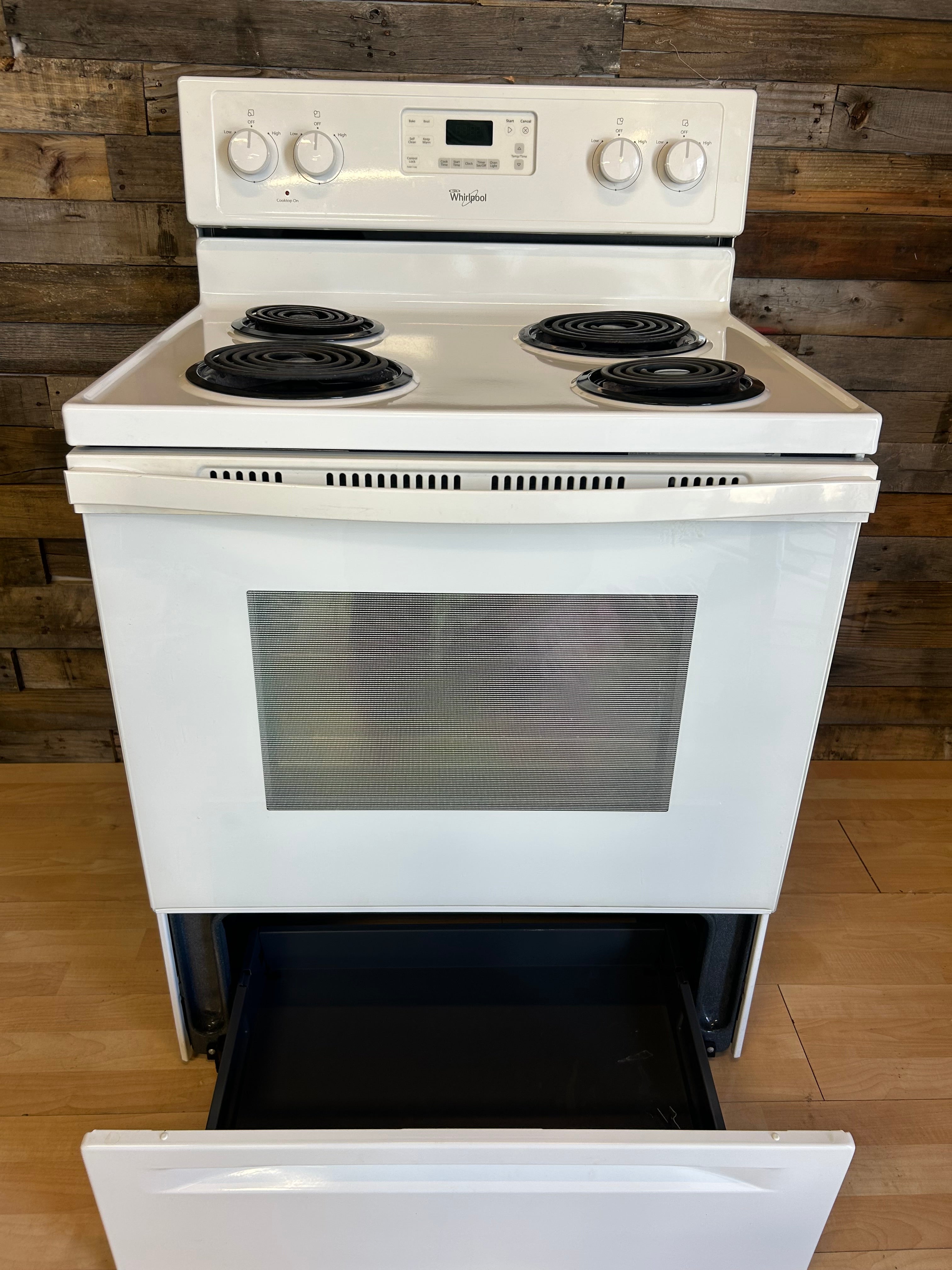 White Whirlpool Coil Top Range